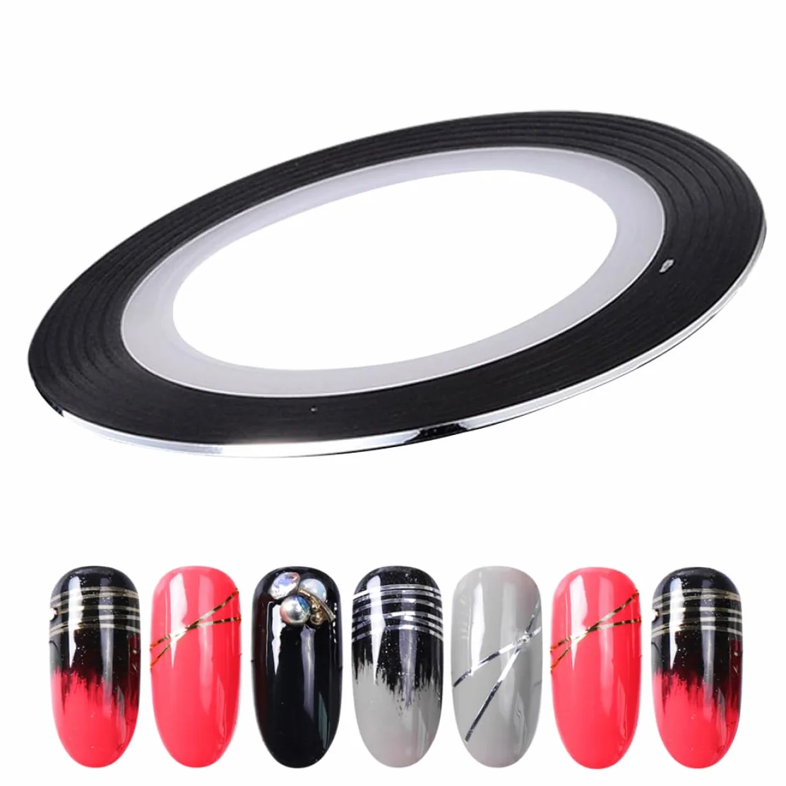 Ruban à bande nail art argent autocollant décoration lignes adhésifs ongles rayures