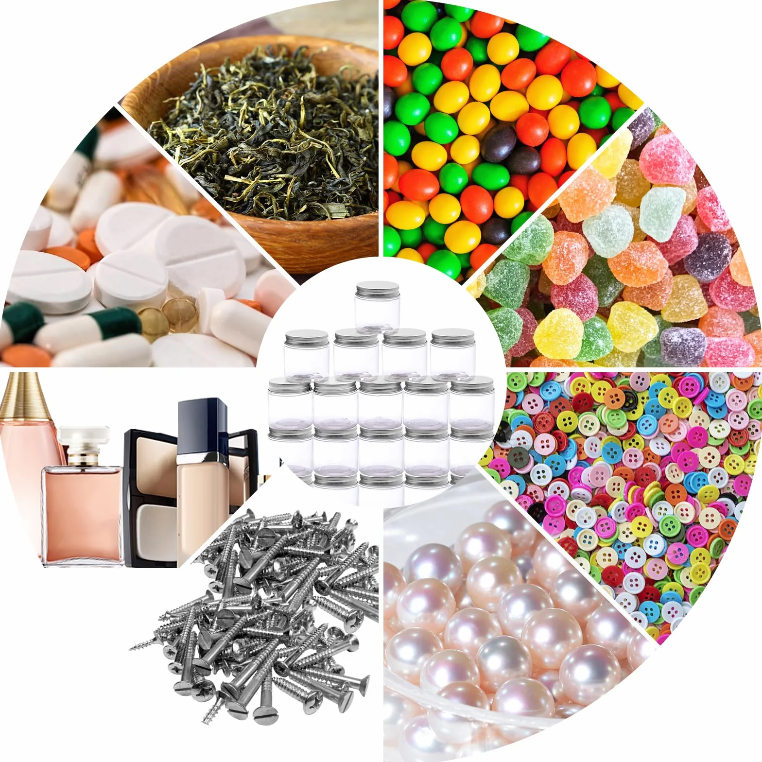 20 Pièces Pots Cosmétiques en Plastique 60 ml avec Couvercle et étiquettes, Contenants Vides pour Échantillons Nail Art