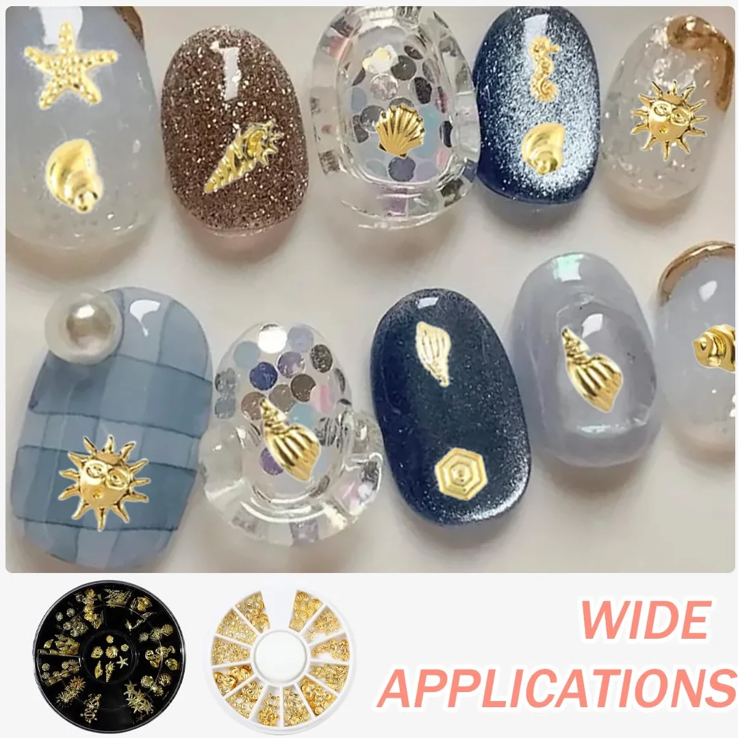 Bijoux Ongles Nail Art, Decoration Ongle (Gold*2)