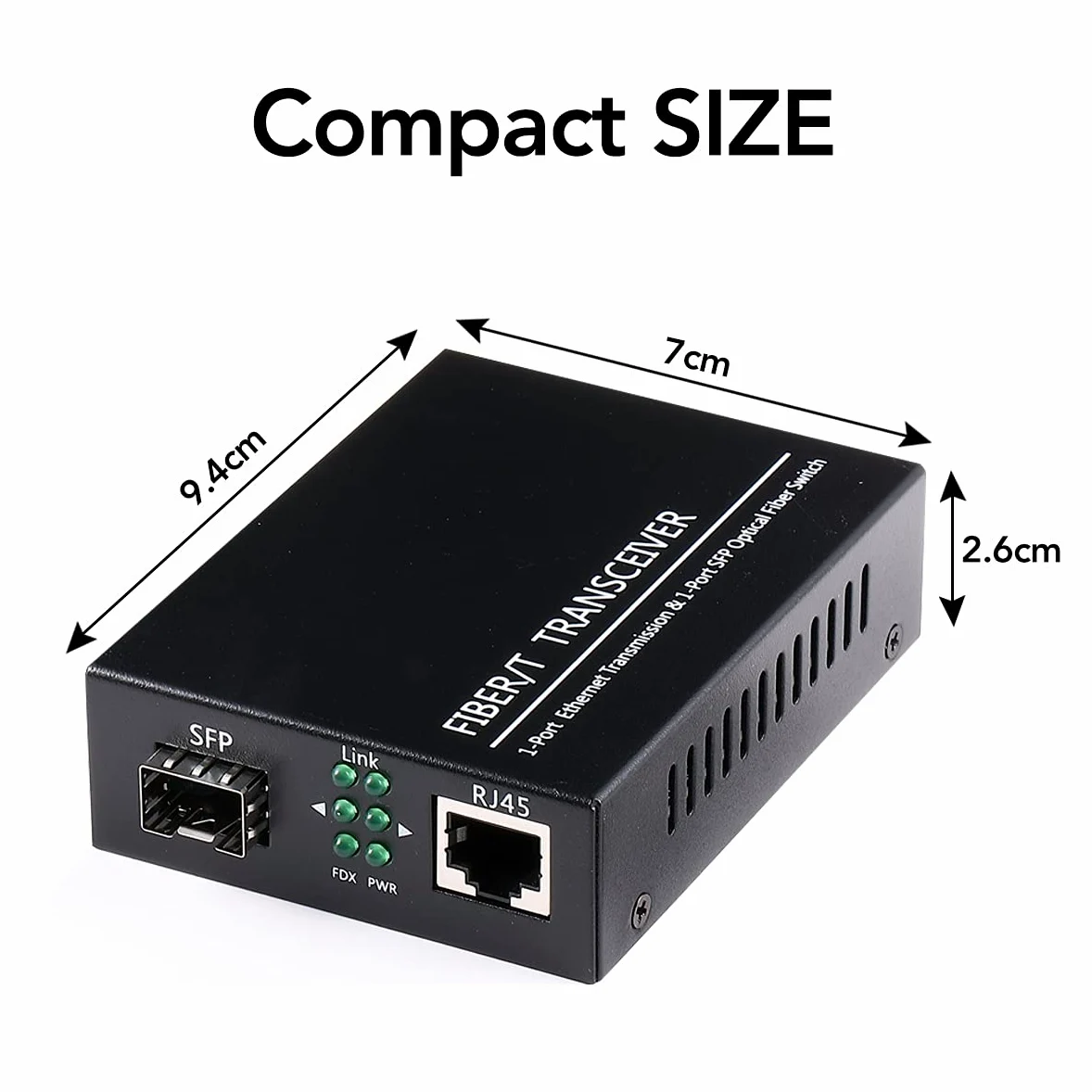 Lot de 2 convertisseurs de médias Ethernet à fibre Gigabit 1,25 G/s 10/100/1000Base-Tx vers 1000Base-SX SMF RJ45 vers SFP, prend en charge les modules SFP Gigabit jusqu'à 120 km
