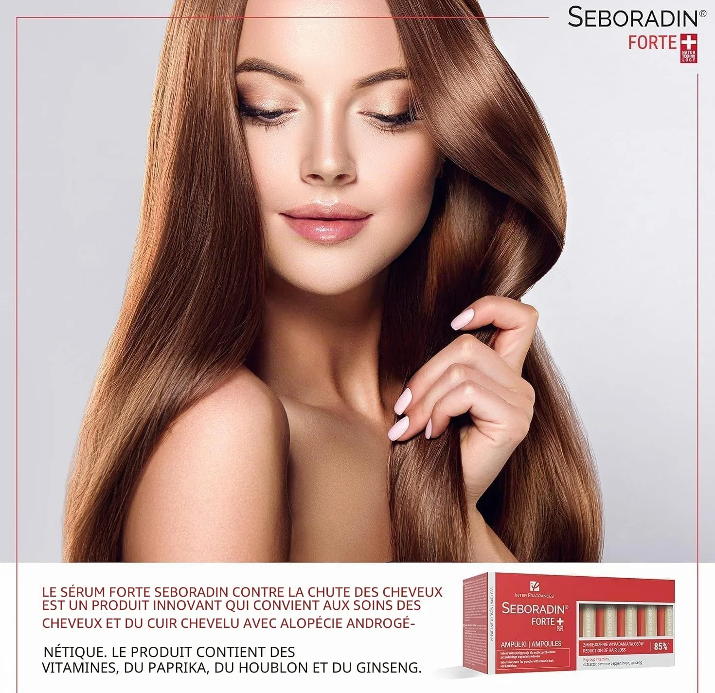 Seboradin Ampoules Forte, Sérum Capillaire Anti-Chute Cheveux, 14 x 5,5 ml