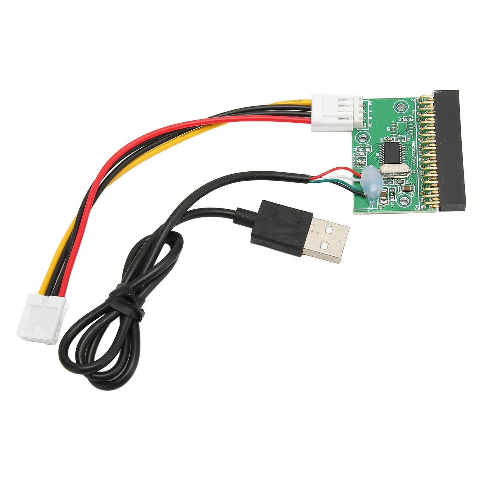 Denash Adaptateur Connecteur Lecteur Disquette 1,44 Mo 3,5 Pouces 34 Broches USB PCB Plug and Play