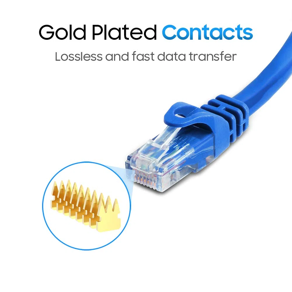 Cmple Lot de 2 câbles de raccordement sans accroc Cat6 500 MHz Bleu