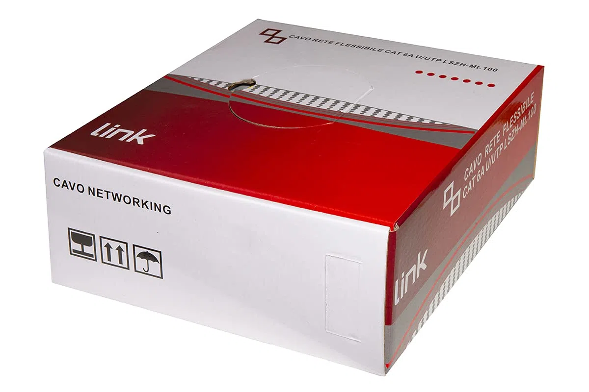 LINK LK6A100W Bobine de câble réseau Catégorie, 6 A non blindé UTP AWG24 Halogène flexible couleur blanc 100 m