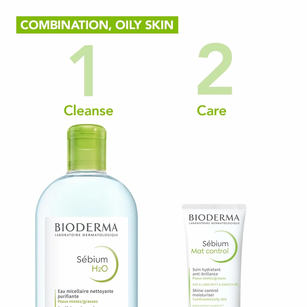 BIODERMA Sébium H2O Eau micellaire dermatologique 500 ml pour peaux mixtes à grasses