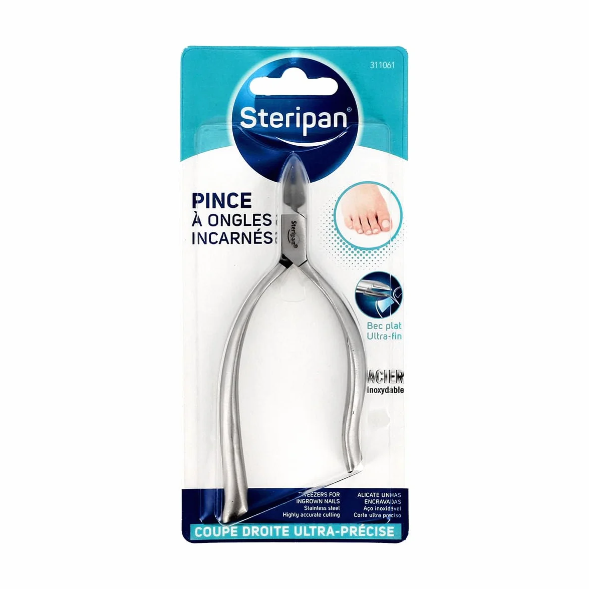 Pince à Ongles Incarnés Acier Inoxydable Bec Plat Ultra Fin Ergonomique