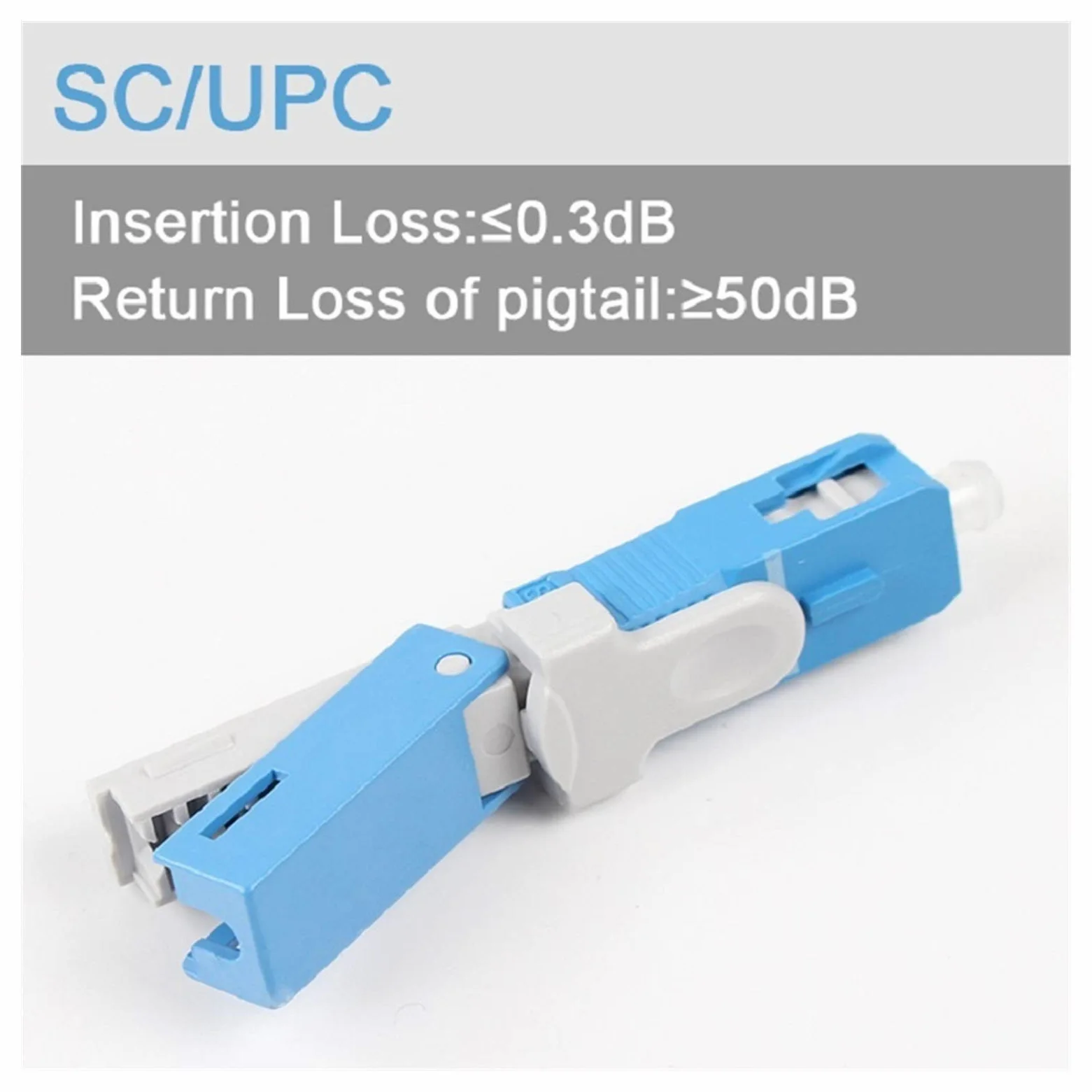 Adaptateur à Fibre Optique 100pcs FTTH SC Connecteur Rapide SC Fibre SC FTTH Connecteur Rapide Fibre Optique Embedded-SC connecteur