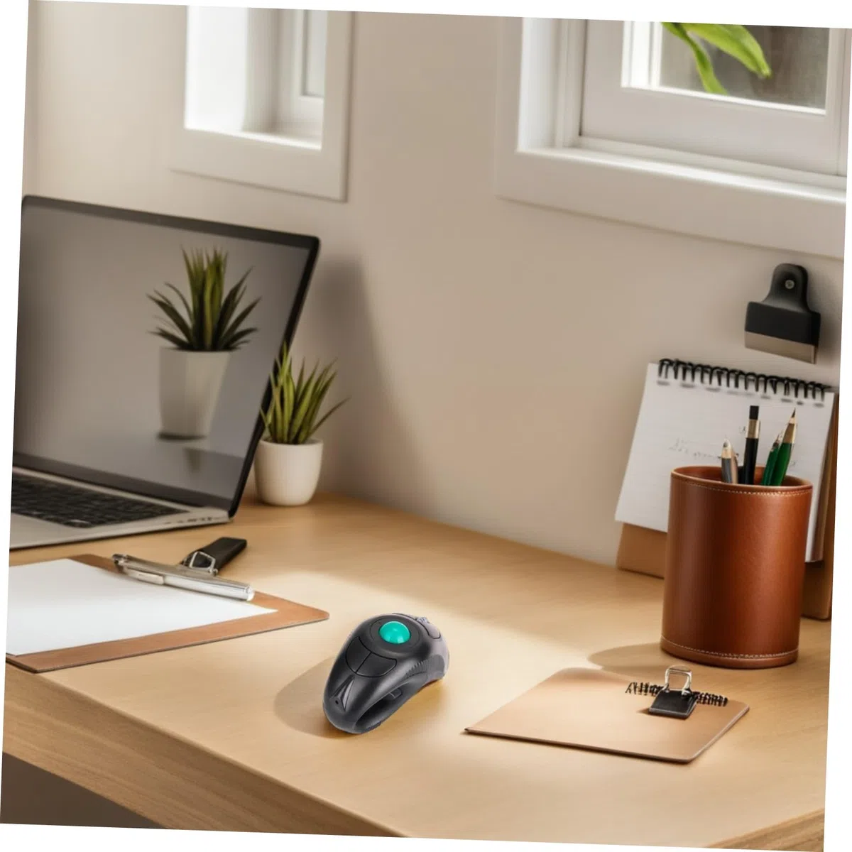 Mikikit Souris sans Fil Ergonomique Trackball 2,4 Ghz Port USB Portable Adaptée aux Gauchers et Droitiers pour Environnement de Travail Informatique