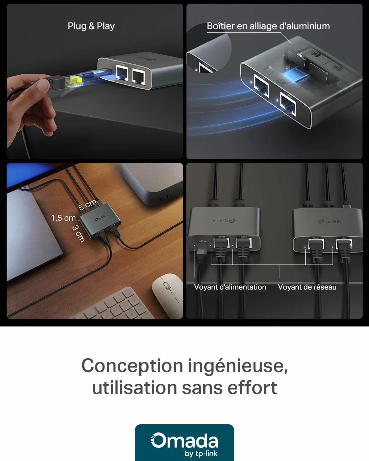 TP-Link EH310 Switch Ethernet 3 Porty 1000 Mbps RJ45