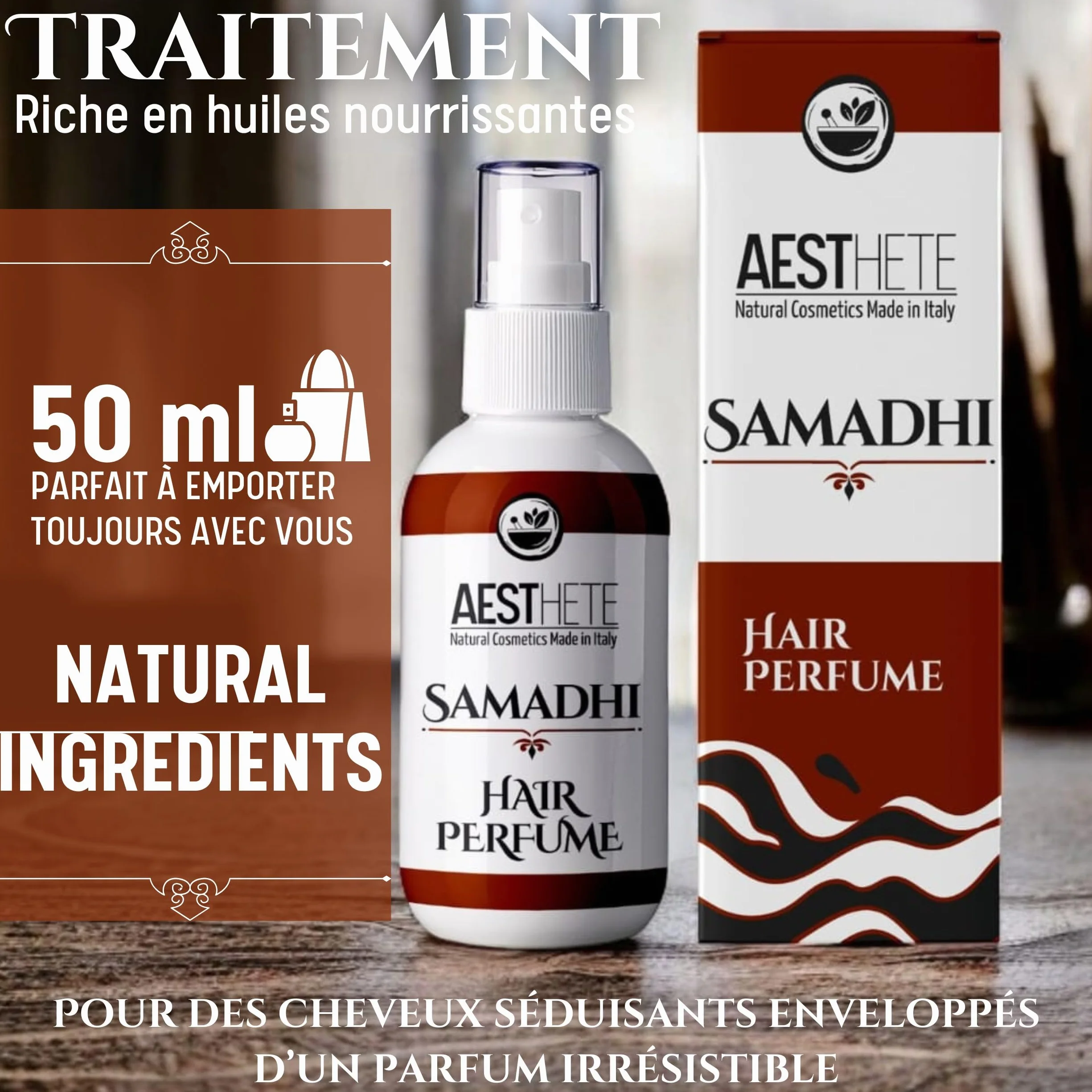 Aesthete Parfum Cheveux 50ml Jasmin Cèdre Vanille Sans Alcool Made In Italy