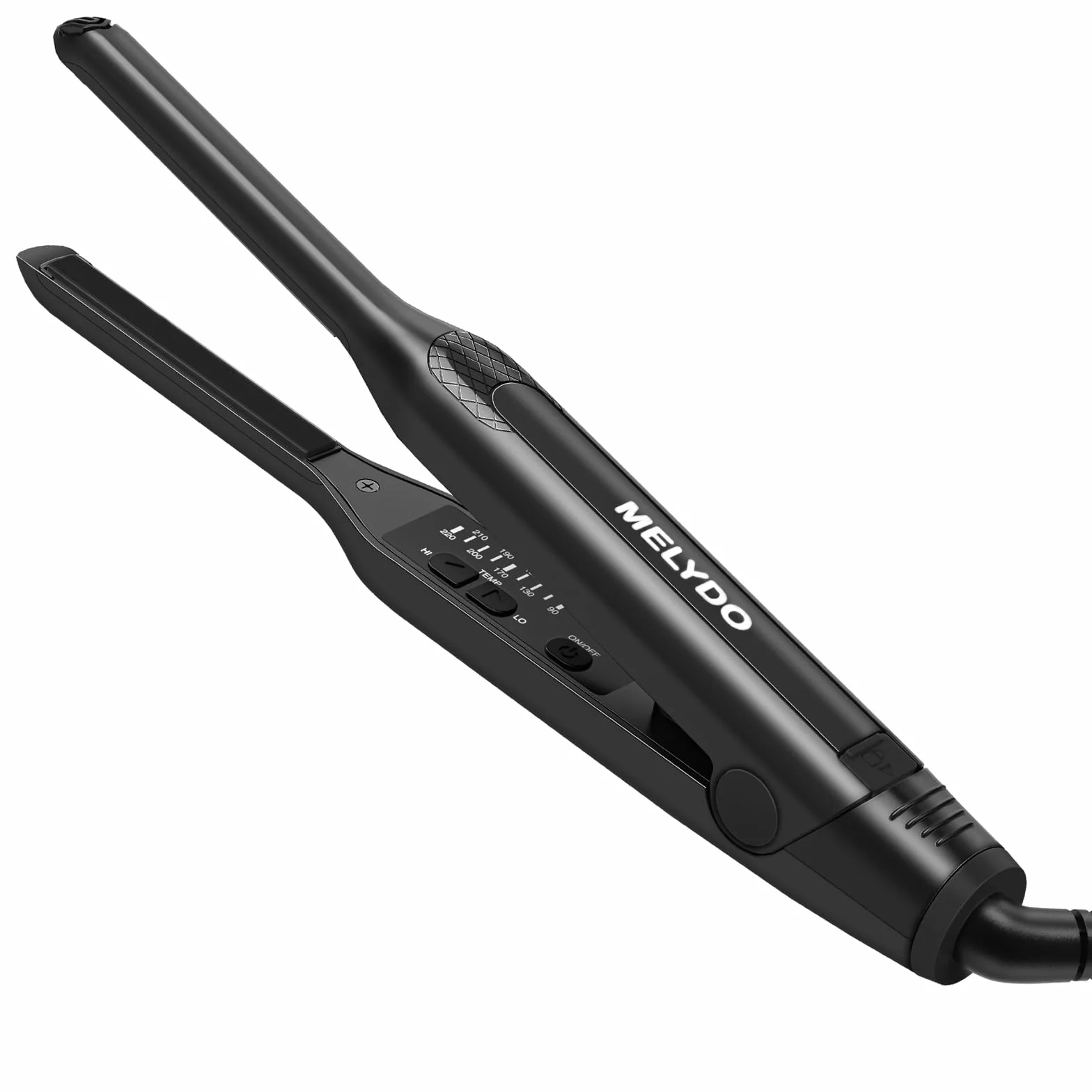 Mini Lisseur Cheveux Courts 2 en 1, Fer à Lisser et Boucler 3/10 Pouce, 9 Températures 90-220°C, Chauffage Rapide 15s, Double Voltage Voyage