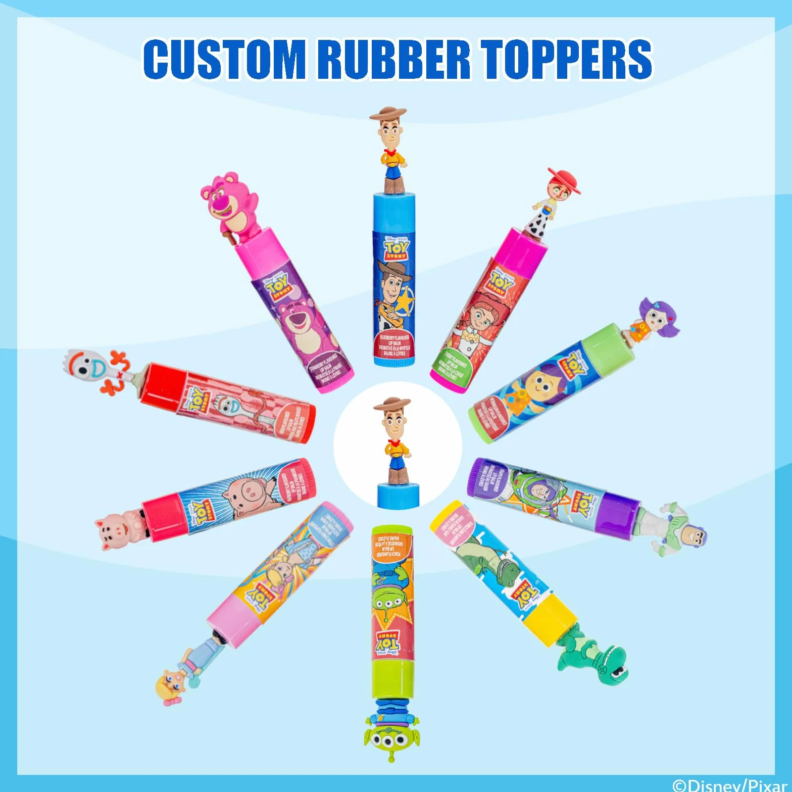 Toy Story Baume Lèvres Végétal 10 pcs avec Topper Cadeau