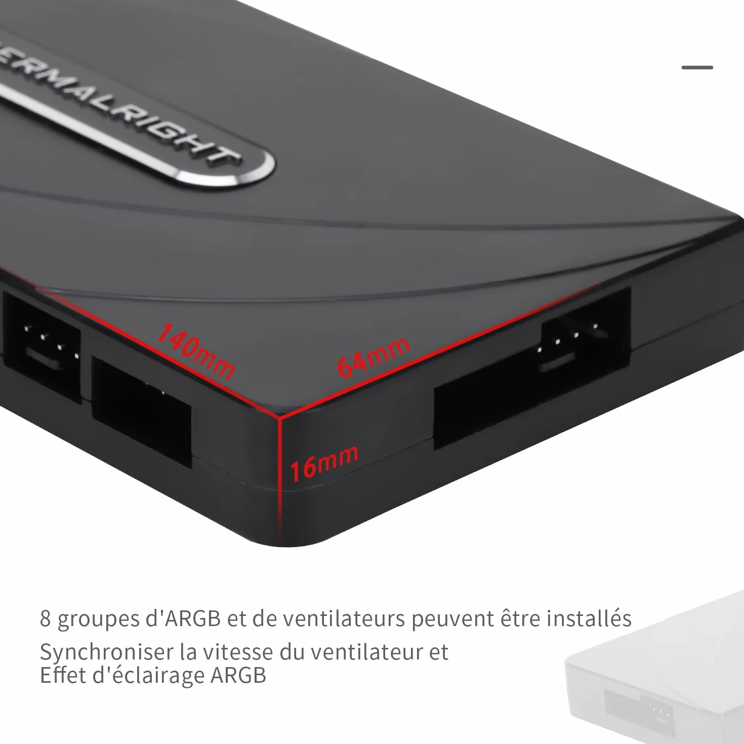 Thermalright TR Fan and ARGB HUB×8, contrôleur de ventilateur PC ARGB 3 broches, concentrateur PWM, entrée SATA