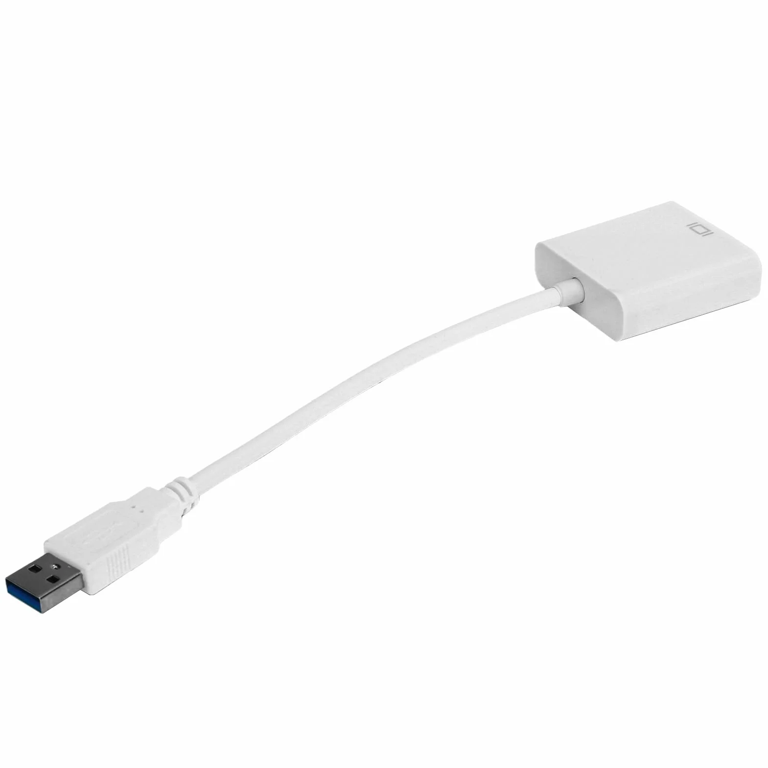 Convertisseur USB 3.0 vers VGA Mâle, Câble Adaptateur HD 1080P 5Gbps, Carte Vidéo Externe Femelle 15 Broches pour PC