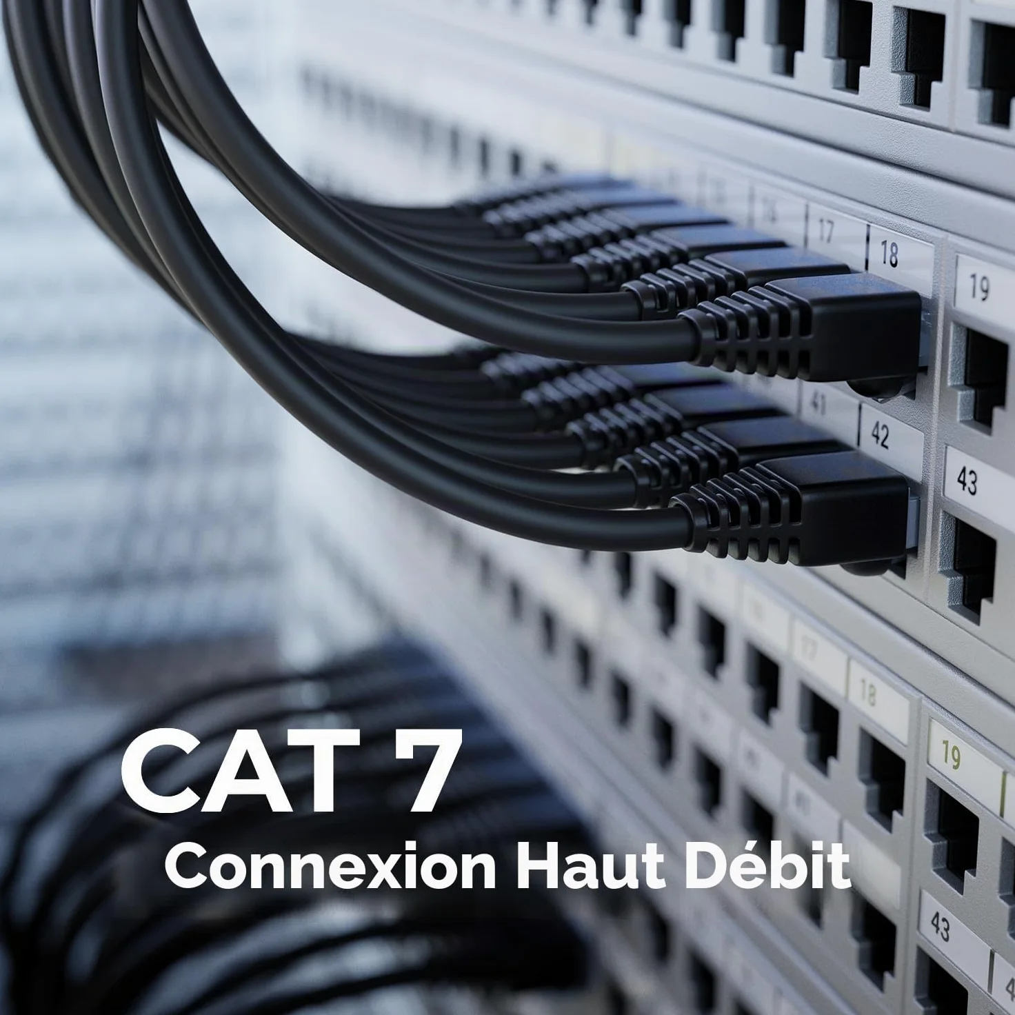 deleyCON 100m Câble D'installation CAT7 Kit D'installation Incl. Pince à Sertir Attaches de Câble & 50 Connecteurs RJ45 - S/FTP 600MHz 10 Gbit/s AWG26 Cuivre BC - Résistant Aux Intempéries - Noir
