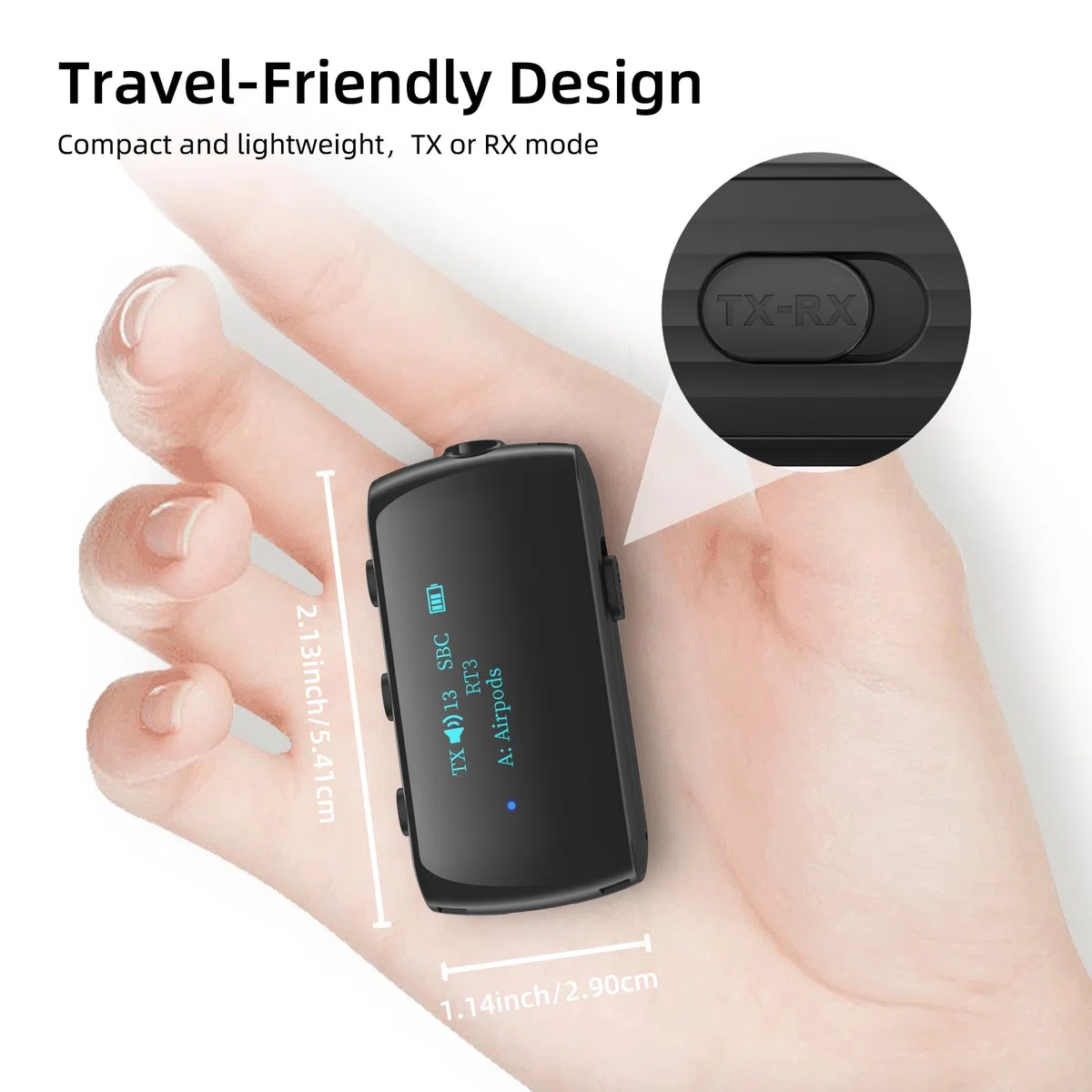 Adaptateur Bluetooth 5.2 pour avion jusqu'à 2 Airpods/casque, émetteur audio Bluetooth jack 3,5 pour TV et gymnases, répartiteur sans fil pour haut-parleurs et voiture avec micro