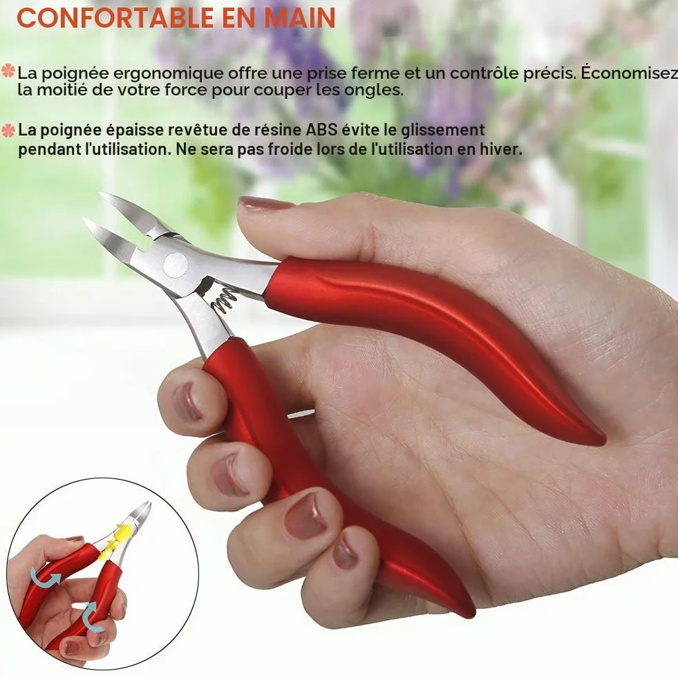 BEZOX précision Coupe ongles Tondeuse épais orteils fungus ongles incarnés Grip souple boîtes-cadeaux métal