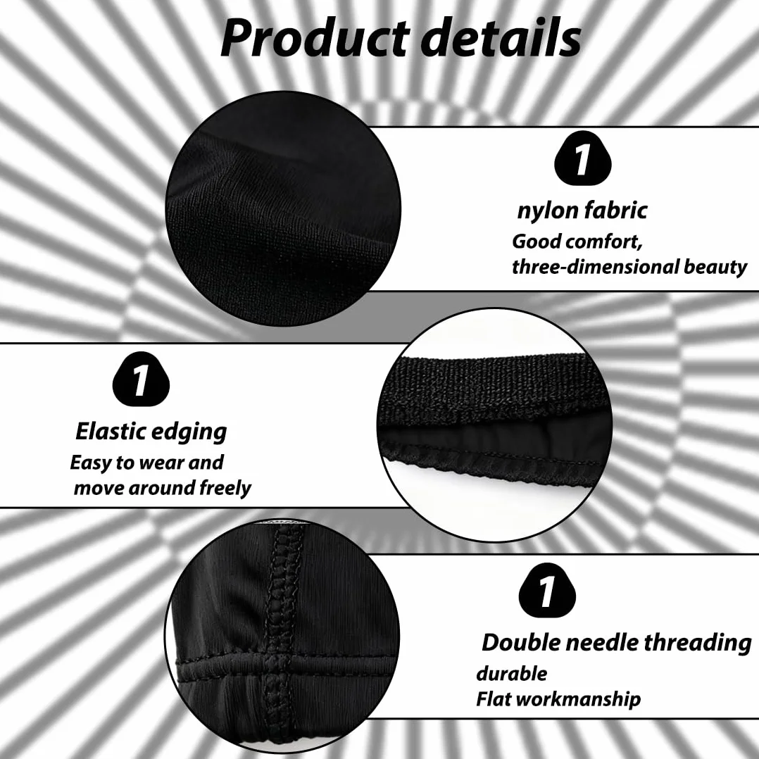 Wave Caps en satin soyeux avec bande élastique, Durag et bonnet pour dormir et douche, satin homme, Tour de tête 52 cm