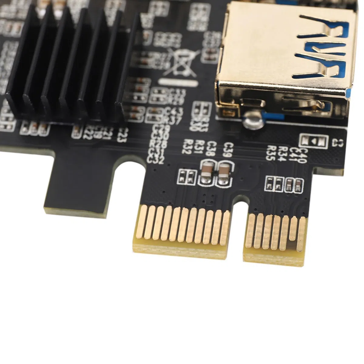 10X Nouveau 4 Ports PCIe Carte D'Adaptation Riser PCI-E 1X A 4 USB 3.0 PCI-E Rabbet GPU Riser Extendeur ETH Externe Fente Multiplicateur