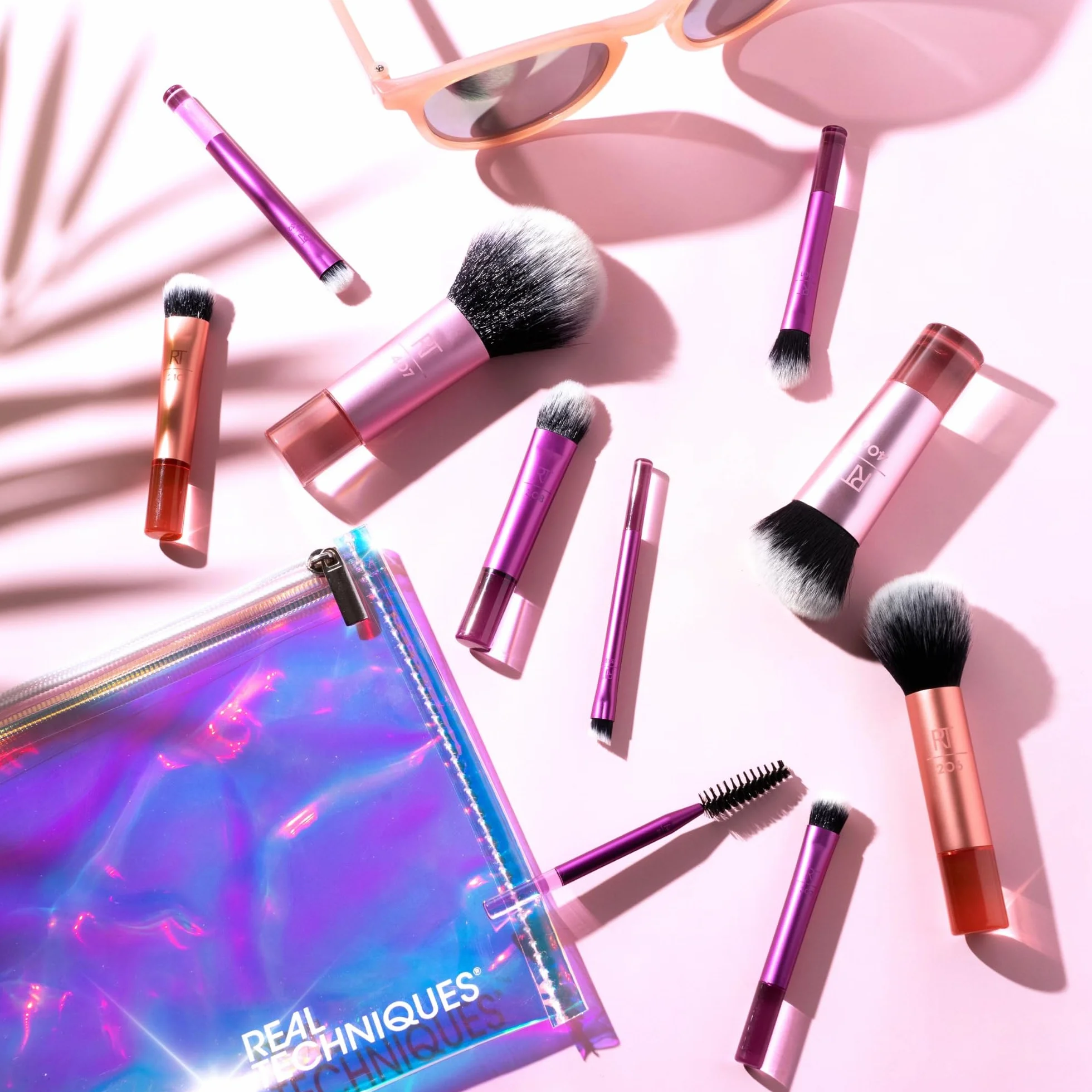 Real Techniques Kit de mini-pinceaux Travel Fantasy, 11 pièces, pinceaux maquillage fard à paupières surligneur contour