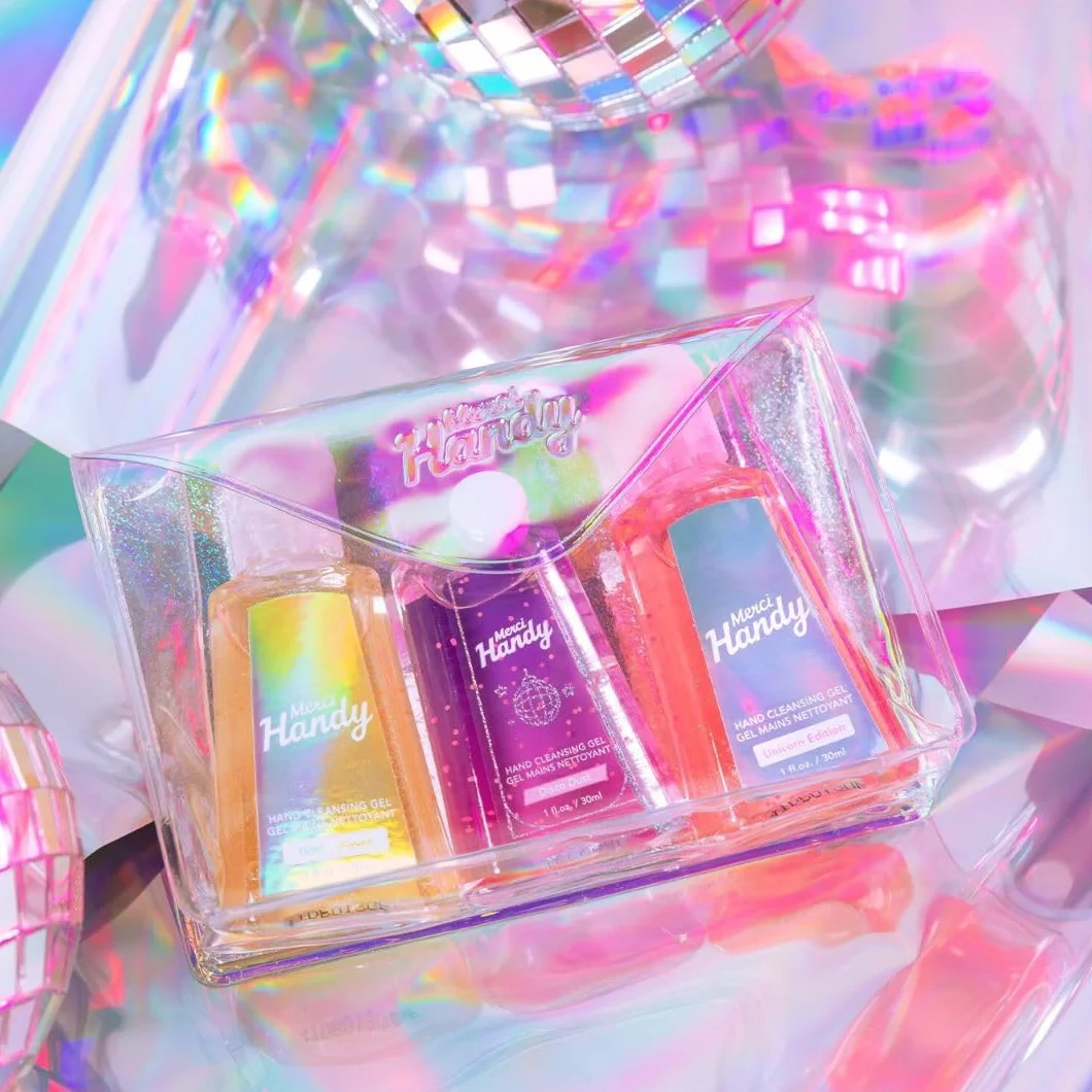 Merci Handy Gel Mains Glitter Fever 30ml x 3 Nettoyage Efficace Sans Rinçage
