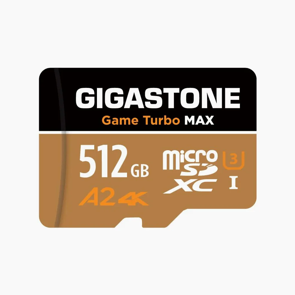 【pour Switch 1 Seulement】 GIGASTONE MicroSDXC 512 Go, Game Turbo Max, Vitesse jusqu'à 180/150 Mo/s, pour Switch, Steamdeck, 4K Video A2 V30 U3 MicroSDXC avec Adaptateur【Récupération Gratuite 5 Ans】
