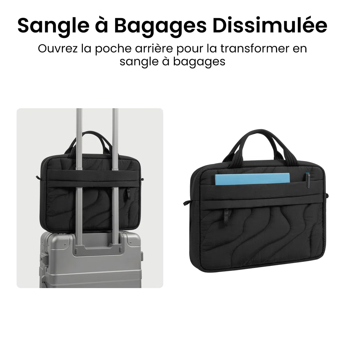 tomtoc 14 Pouces Sacoche pour Laptop pour Femmes, Sacoche Légère pour 14 Pouces MacBook Pro M5/M4 2025 & autres 13/14" Laptop, Sac de travail, Mallette, Sac à main avec espace de Rangement bien Agencé