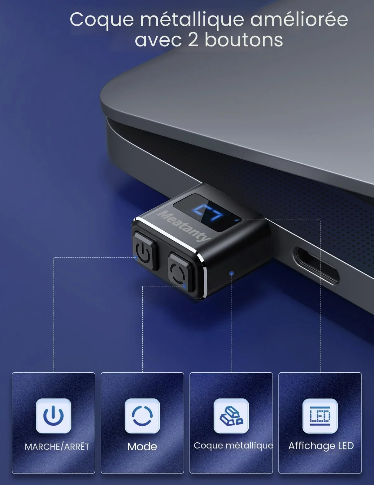 meatanty Mini Mouse Jiggler USB indétectable avec Interrupteur et écran, Shaker Automatique de Souris