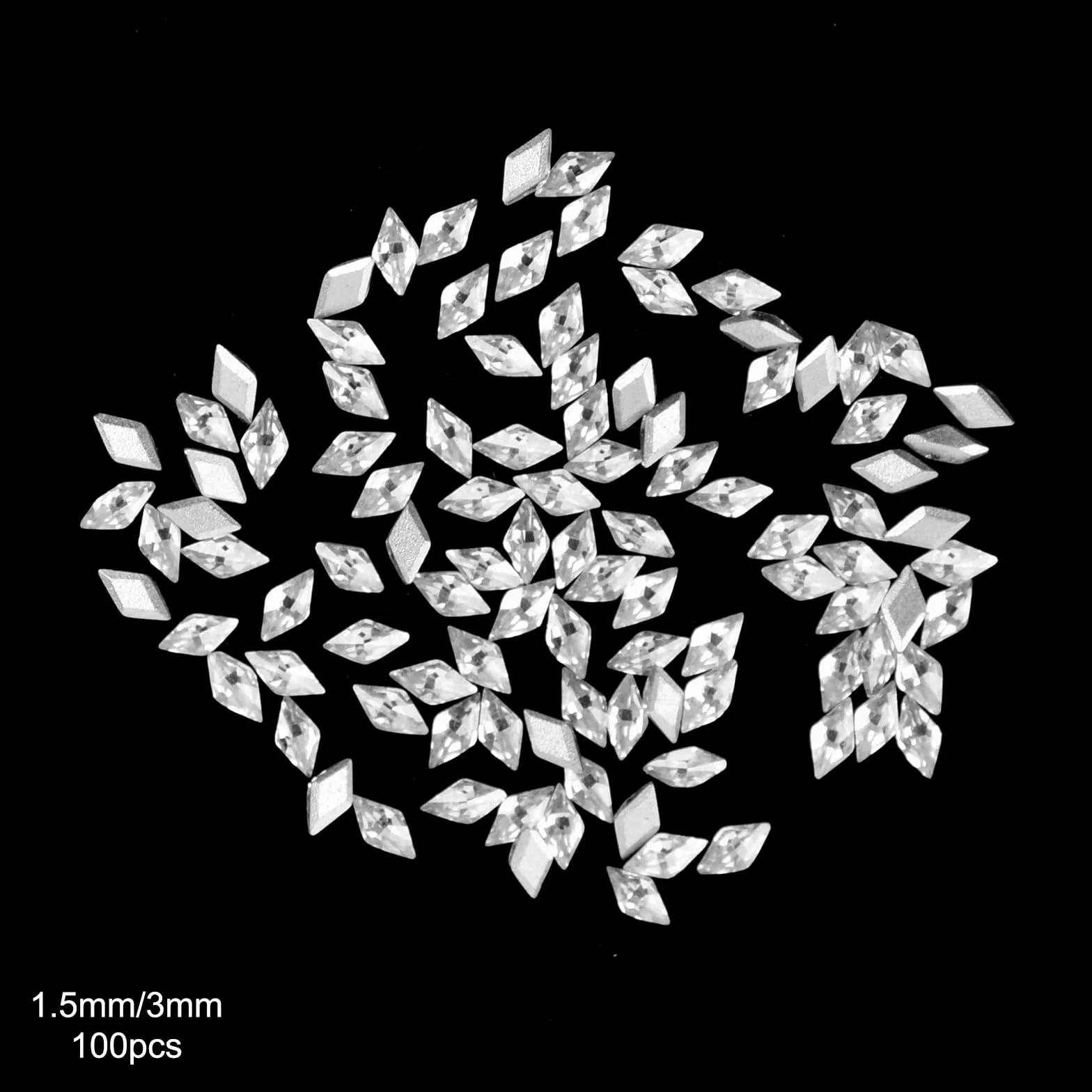 Strass 3D Ongles Nail Art - Cristal à Dos Plat 3mm, Rhinestones de Zircon Brillants pour Décoration