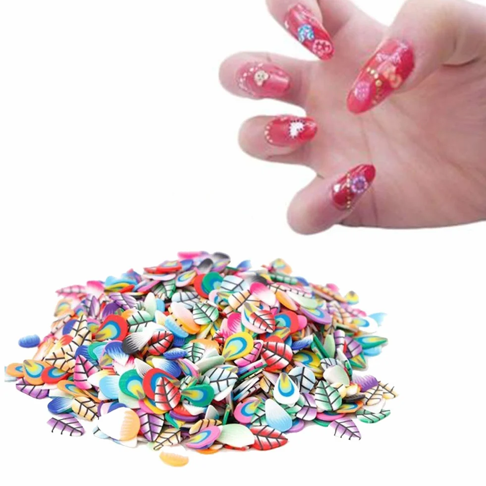 1000 Pcs Sac 3d Pâte Polymère Tranches Minuscule Fimo Fruit Roue Nail Art Bricolage Designs Décorations