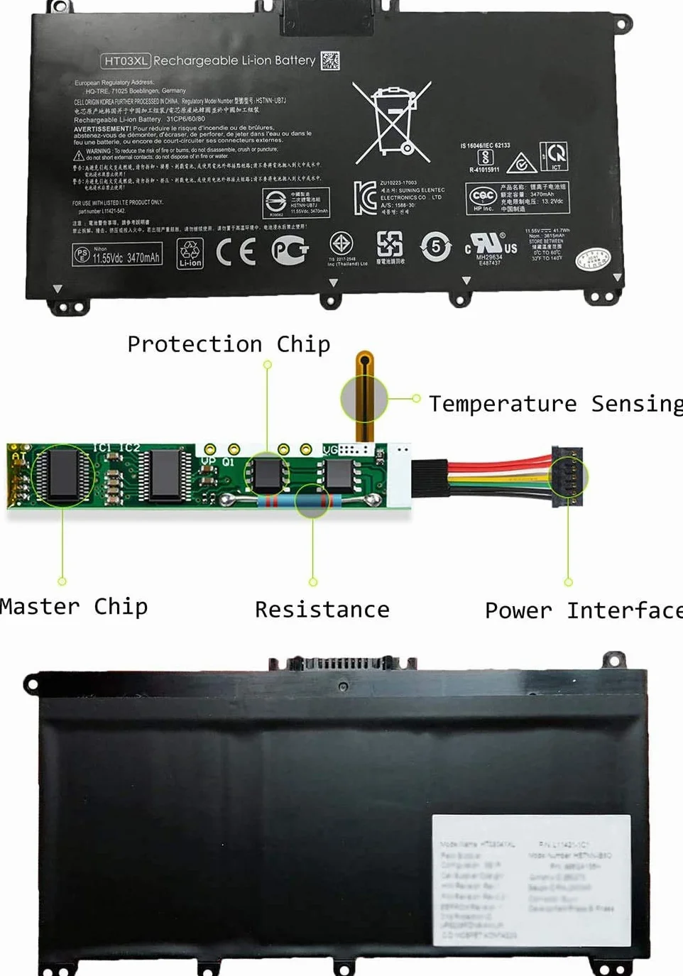 HT03XL HT03041XL L11119-855 Battery for HP Pavilion 15-CS 15-CW 15-DA 15-DB 15-DQ 15-DW 14-CE 14-CF 14-CK 14-CM 14-DH 14-DK 14-DQ 17-CA 17-by