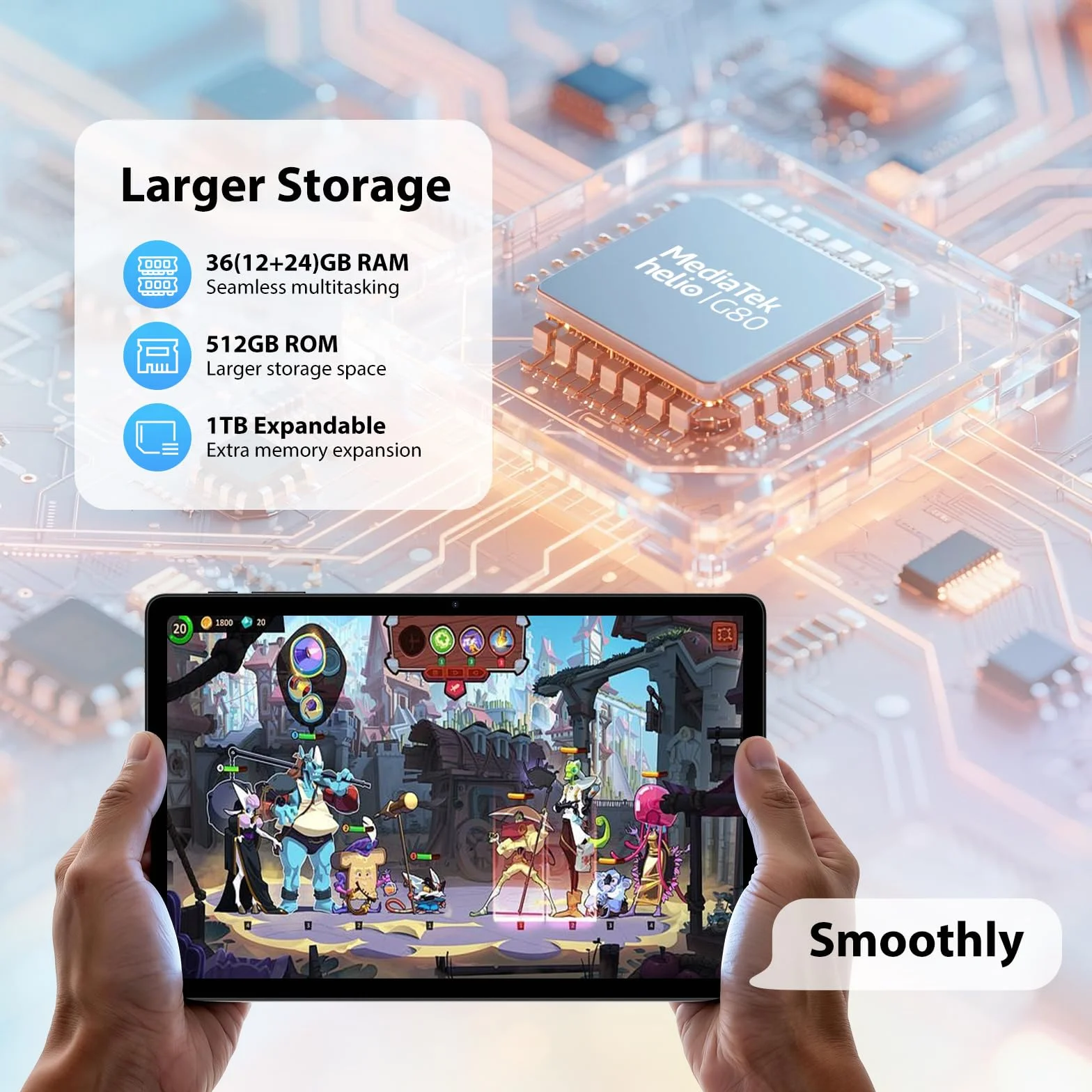 2K Tablette 11 Pouces, 36GB RAM+512GB ROM (2TB TF), Android 15, 4G SIM LTE+5G WiFi, Octa-Core, 2000 * 1200, 9580mAh, 13MP+8MP, WidevineL1, GPS, Bluetooth, Tablette avec Clavier ect (Noir)