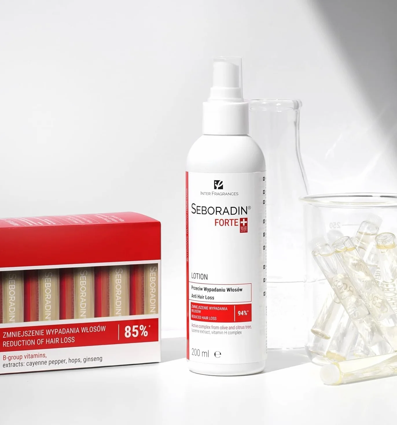 Seboradin Ampoules Forte, Sérum Capillaire Anti-Chute Cheveux, 14 x 5,5 ml