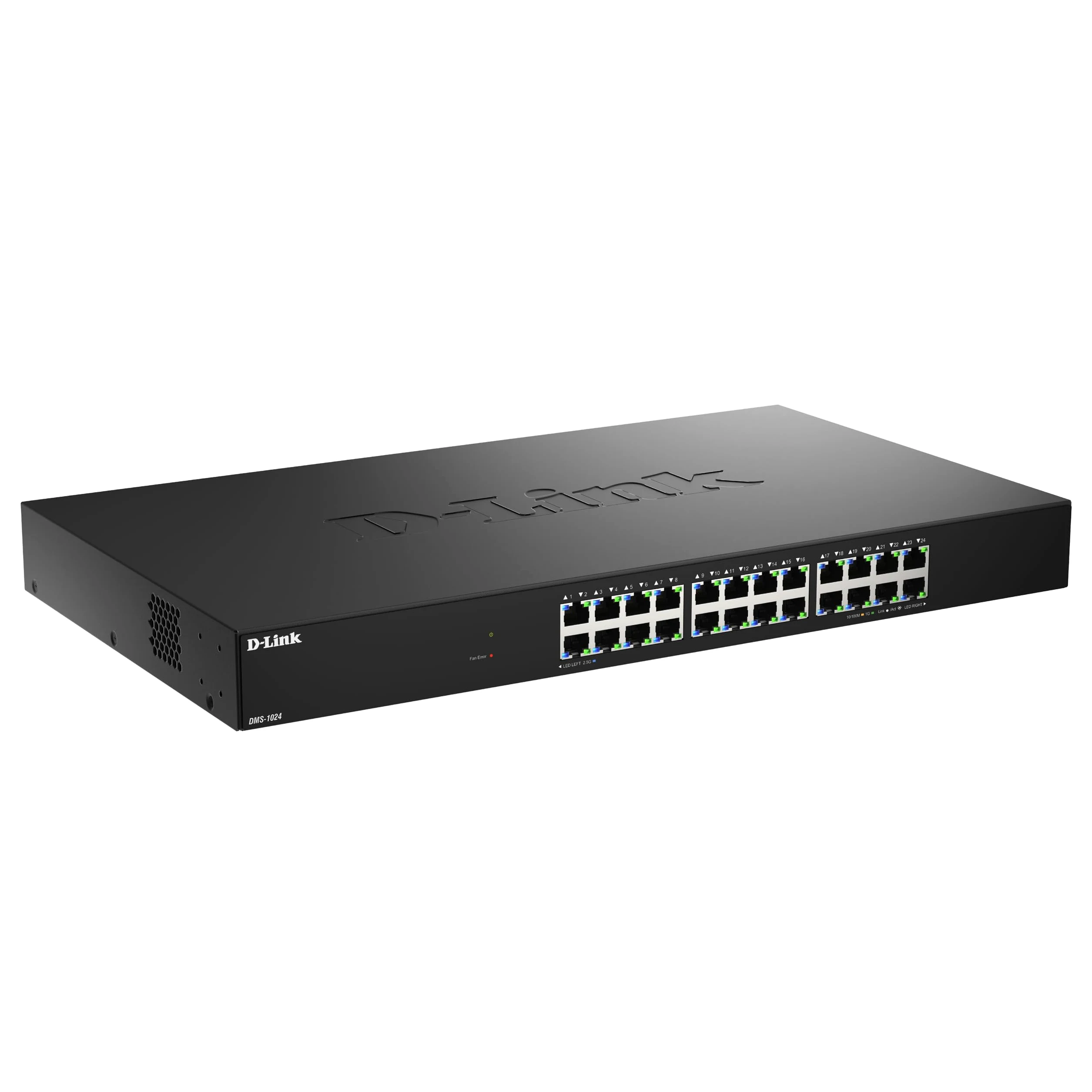 D-Link Commutateur non géré DMS-1024 ports multi-Gigabit - Ethernet 2.5G, plug-and-play, QoS, Snooping IGMP, EEE, boîtier métallique, montable en rack, fonctionnement silencieux