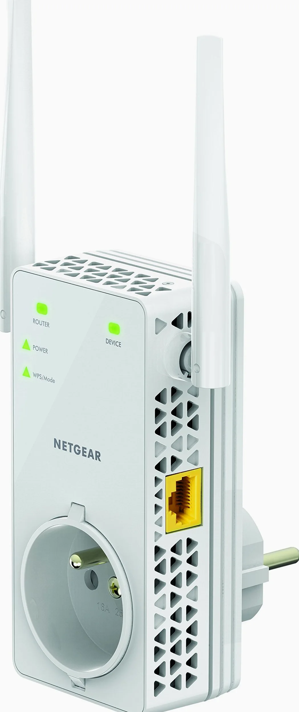 NETGEAR Répéteur WiFi, Amplificateur WiFi AC1200, WiFi Booster, jusqu'à 90m², WiFi Extender avec Prise de courant Intégrée & Pack de 2 prises CPL 1000 Mbps avec Prise Filtrée, et 1Port Ethernet
