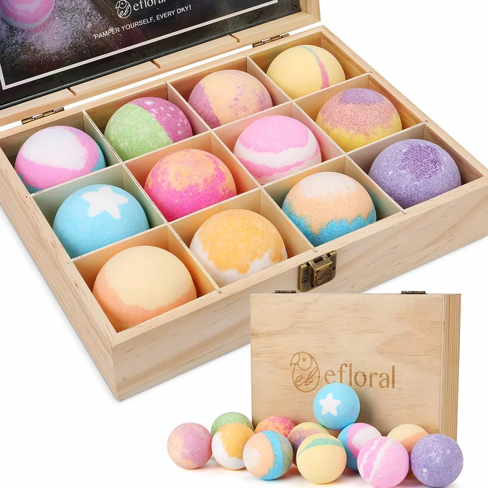 Bio bombes de bain Coffret cadeau pour femme 12 pièces