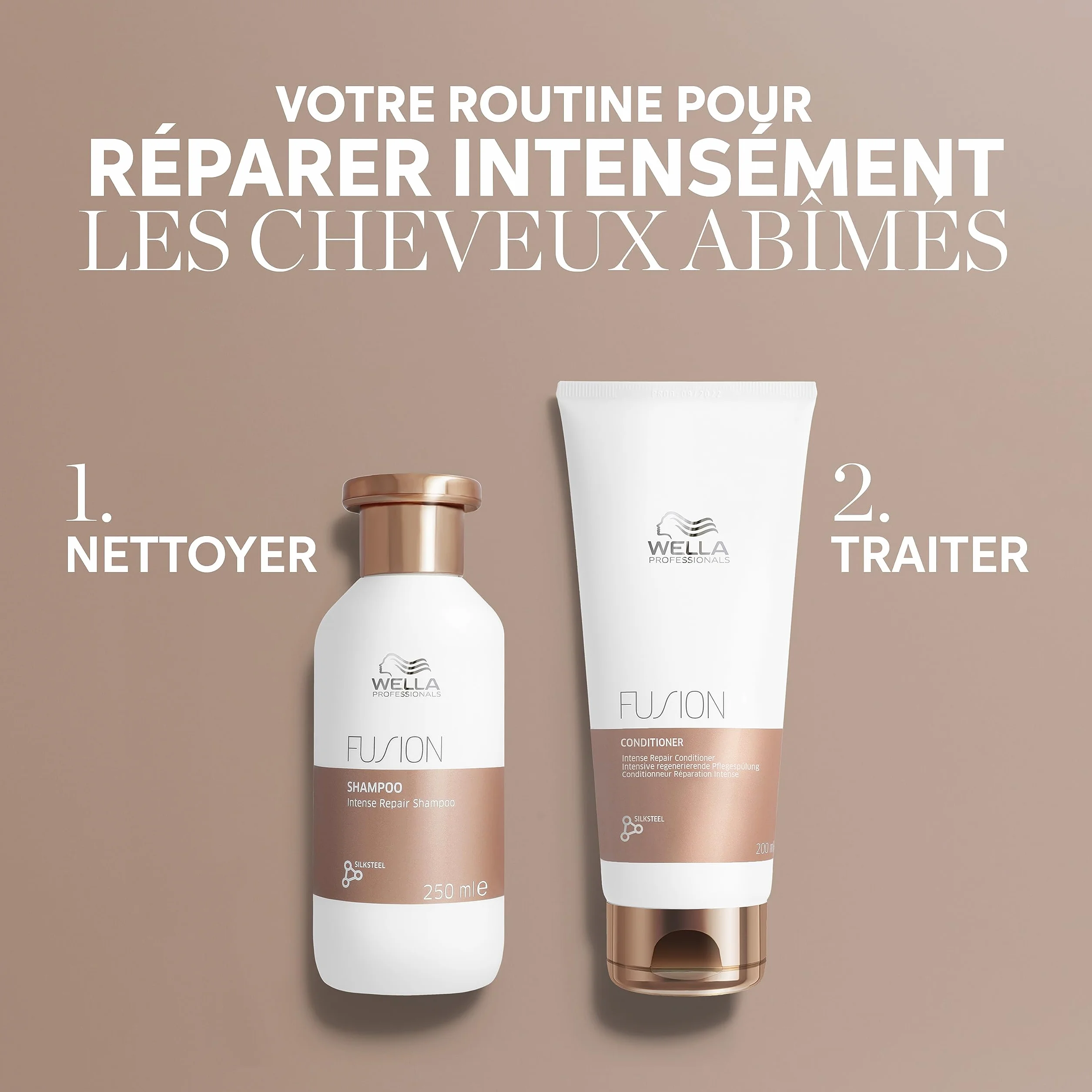 Wella Professionals Fusion Après-Shampoing Réparation Intense Démêlant Lissant Cheveux Abîmés 200ml