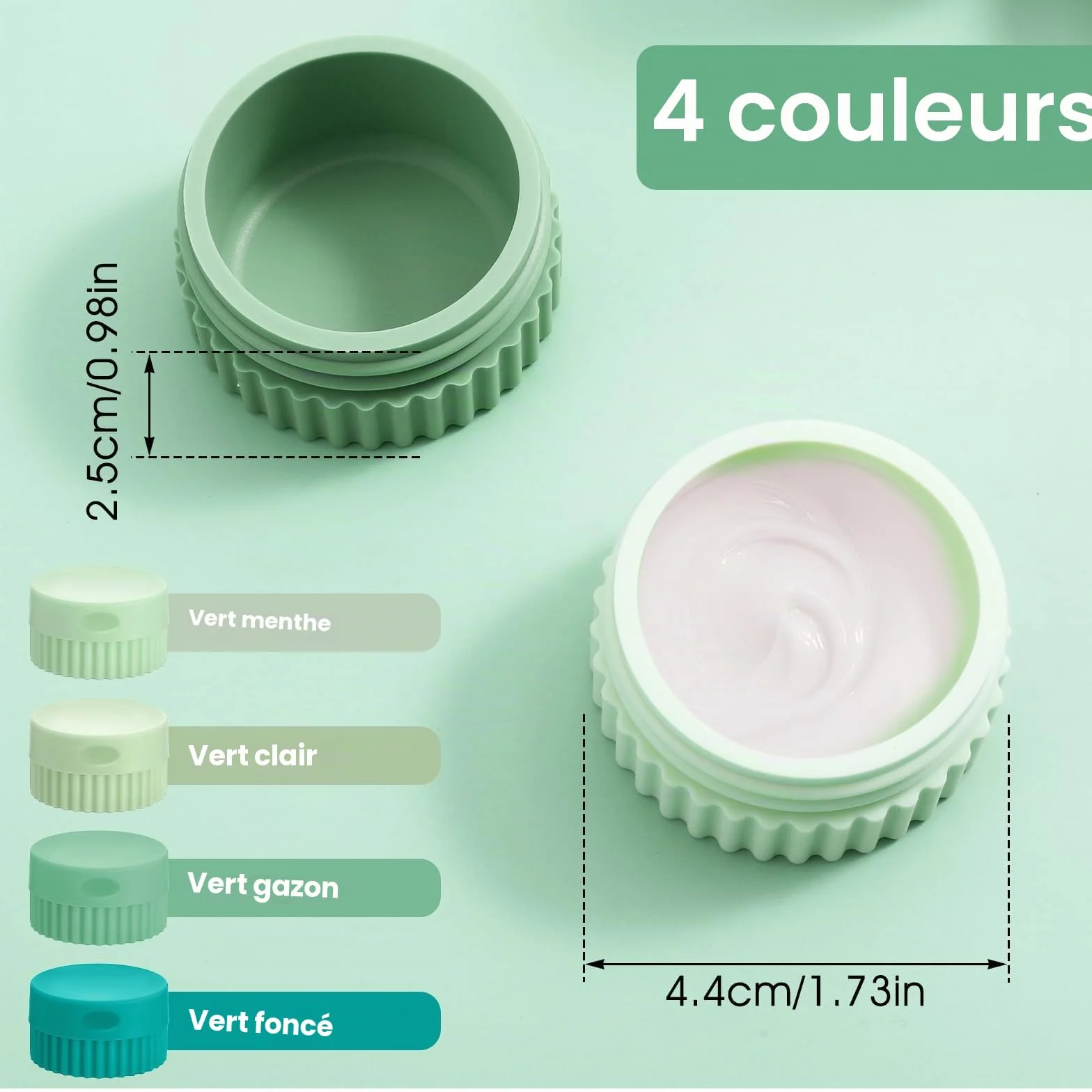 Boîtes cosmétiques rechargeables 20 ml en silicone anti-fuite lot de 4