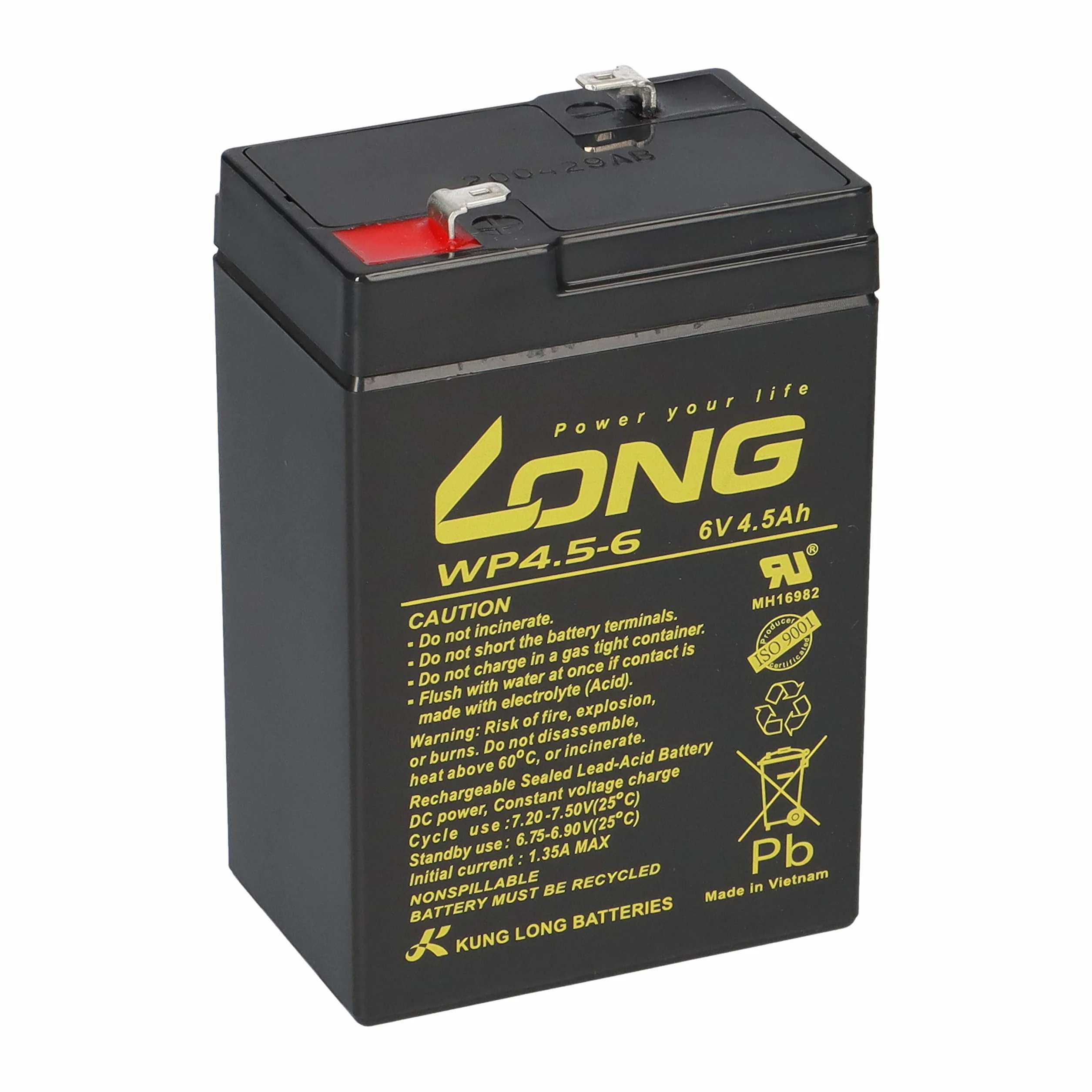 Batterie AGM 6 V 4 Ah compatible LC-R064R5P 3-FM-4,5