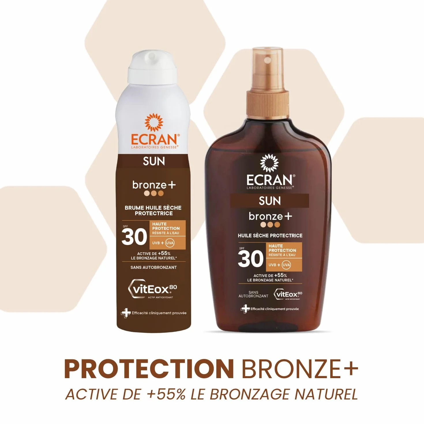ECRAN® Brume Huile Activatrice de Bronzage SPF 30 Protection UVA UVB Vitamine E