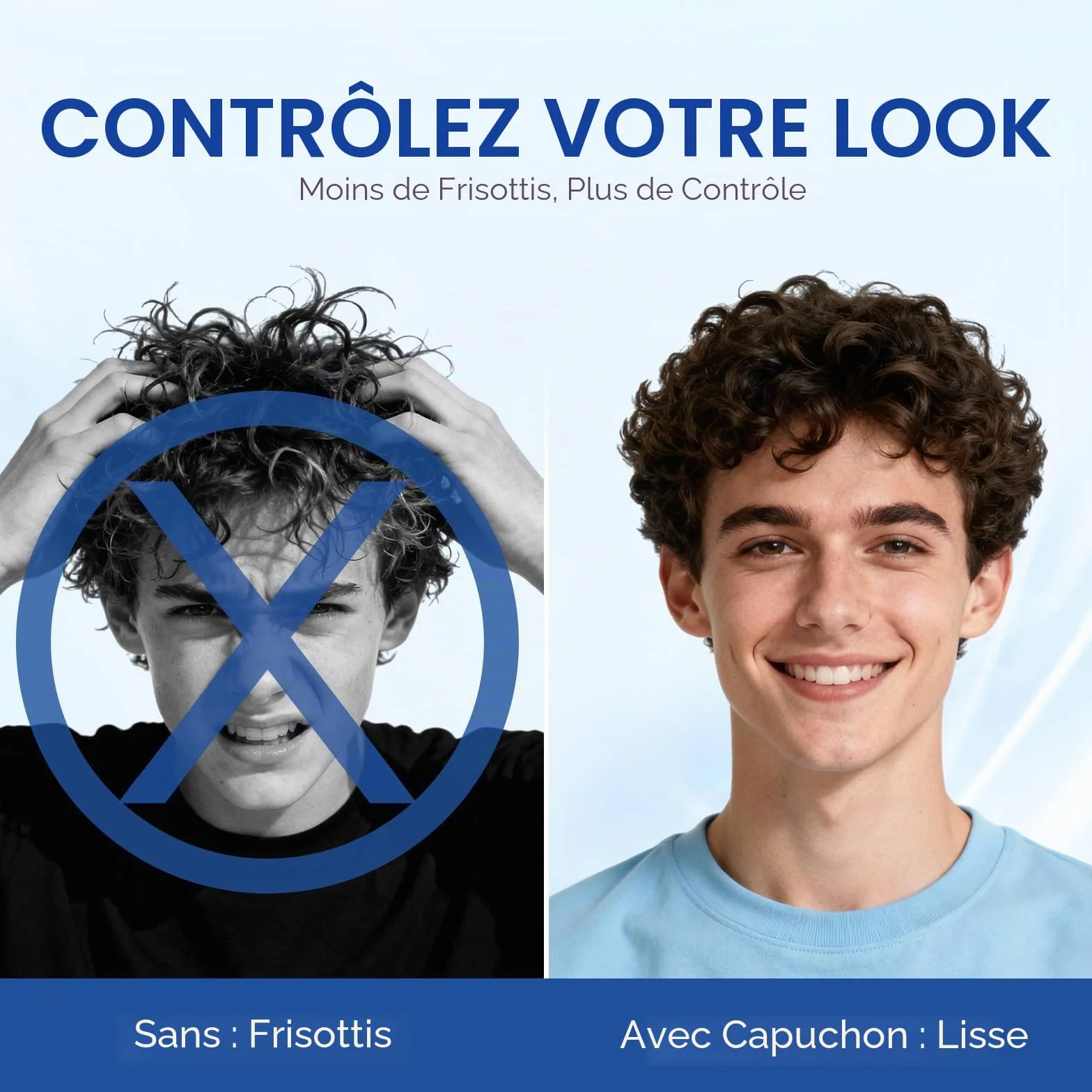Bonnet de douche imperméable réutilisable double couche homme XL voyage cheveux longs bouclés