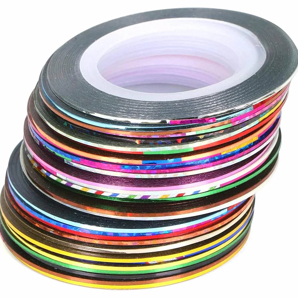Nail Art Stickers Autocollants Bande 30 Couleurs Mélangées Rouleaux Décoration Ongles