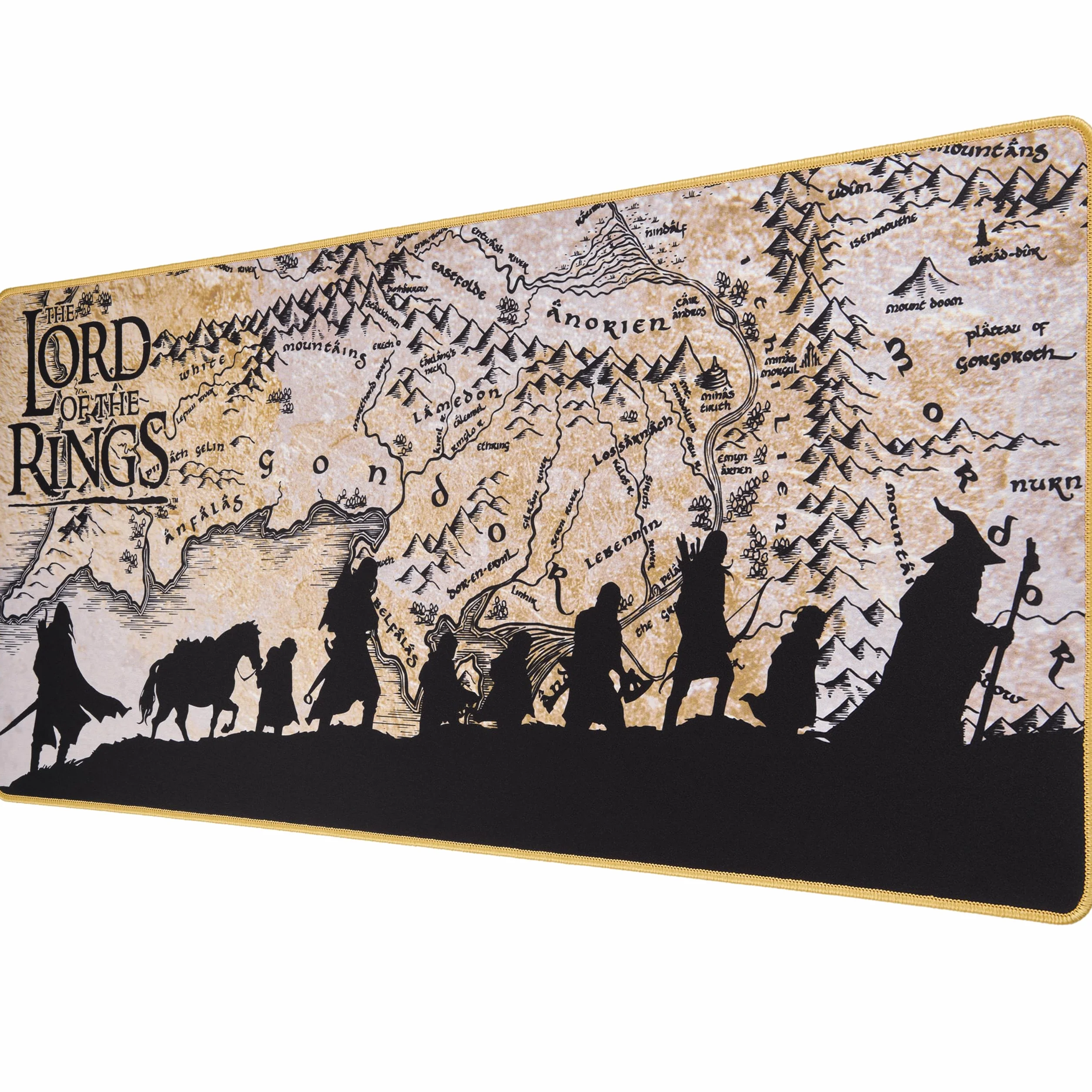 Subsonic Tapis de Souris XXL LOTR 90x40 cm, sous Main Surface Lisse Optimisée pour Capteurs, Base Antidérapante, Bords Cousus