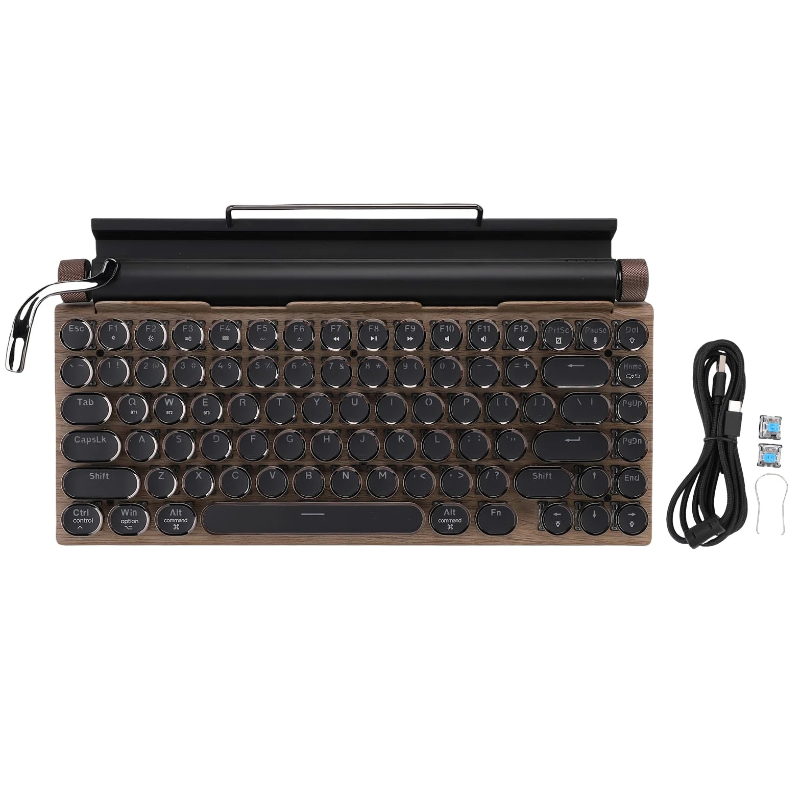 Syrisora Clavier de Machine à écrire Rétro, Mécanique sans Fil avec