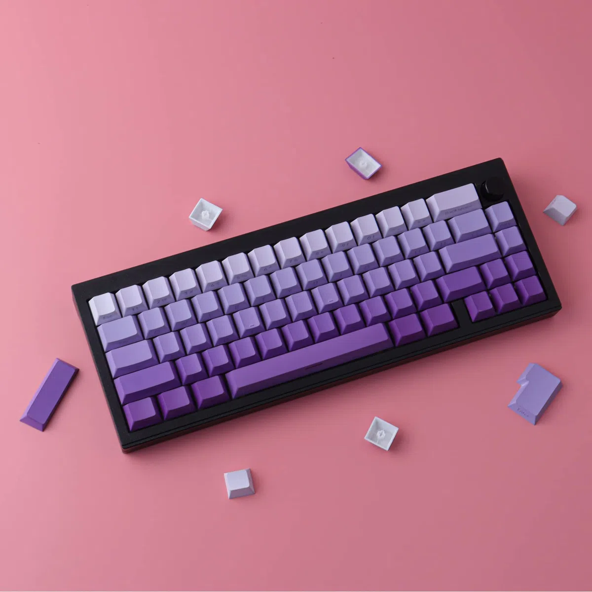 Keycaps PBT 135 Touches Transparent Letter Side Engraved Custom Keycaps for ANSI&ISO Layout Gateron Kailh Cherry MX Switches Mechanical Keyboards (Cherry Profile)