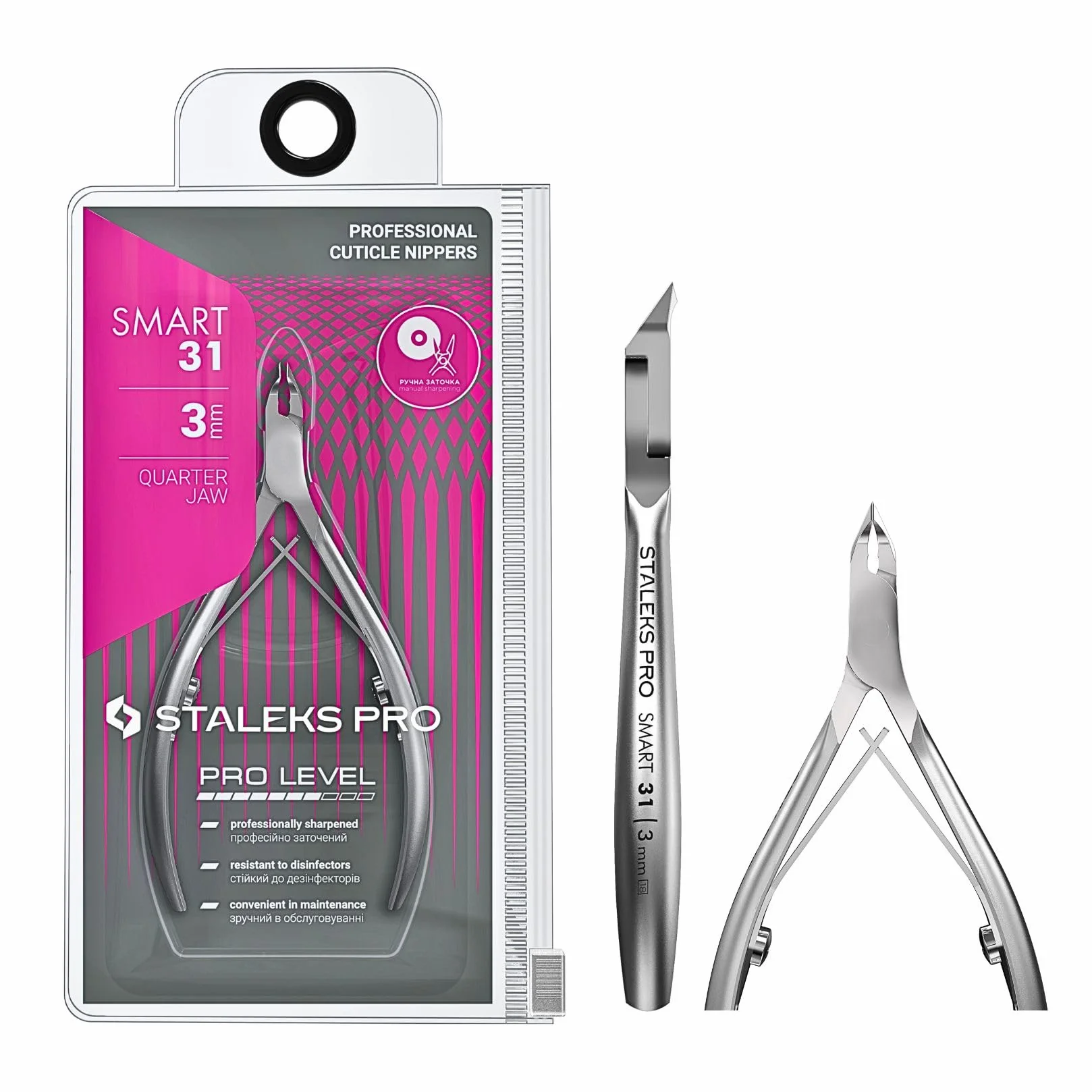 Pince professionnelle pour cuticules 3 mm Acier inoxydable STALEKS PRO Natury Nails Smart 30-3mm