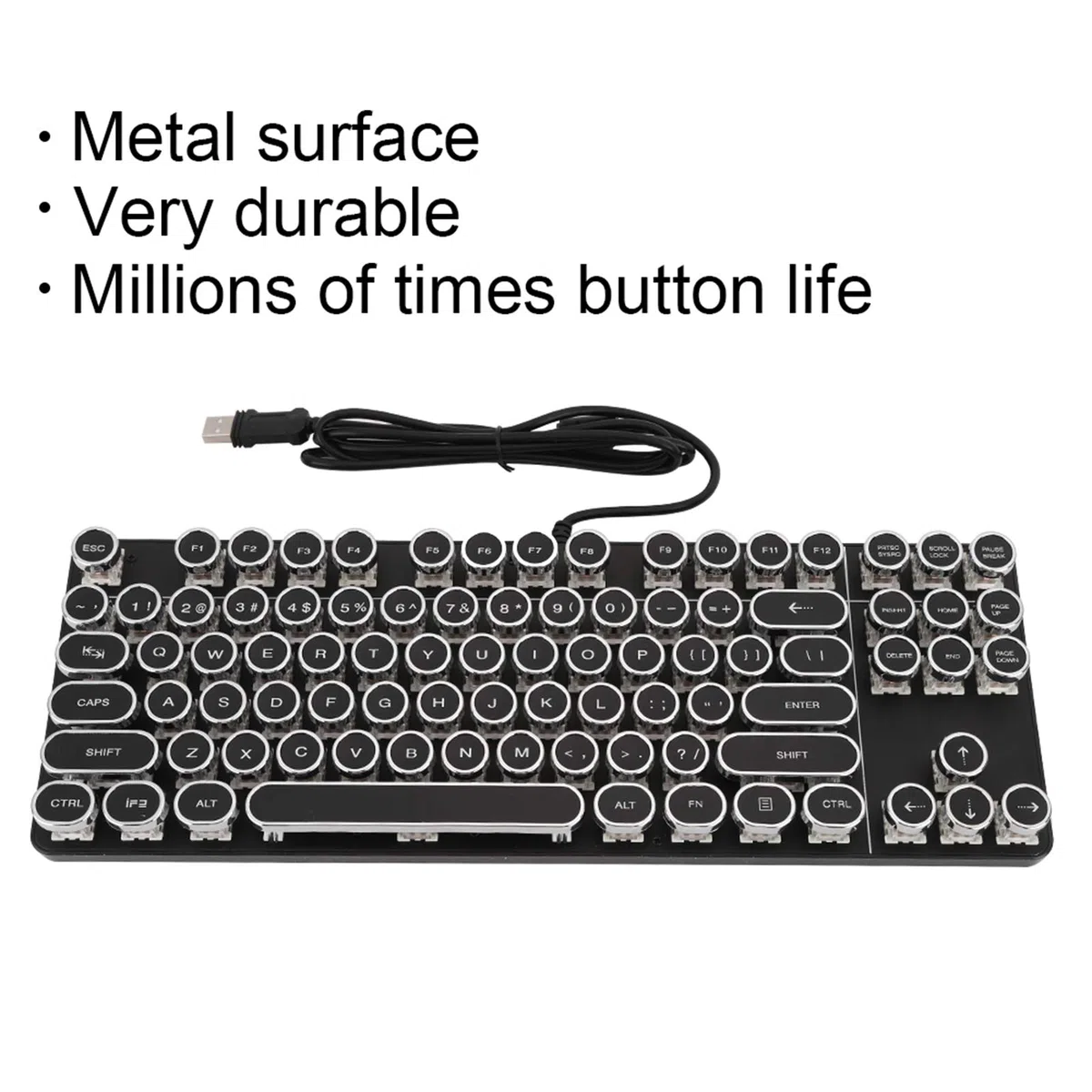 Wakects Punk Mechanical Keyboard 917, Vintage Round Cap