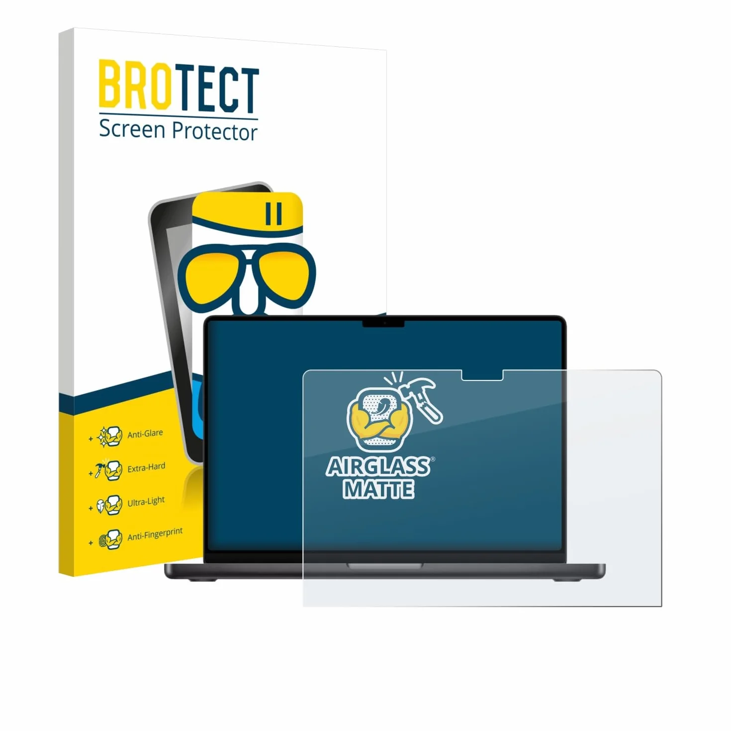 Brotect Anti-Reflet Protection d'Écran Verre Mat pour Apple MacBook Pro 14" M5 2026 - Film Protecteur 9H