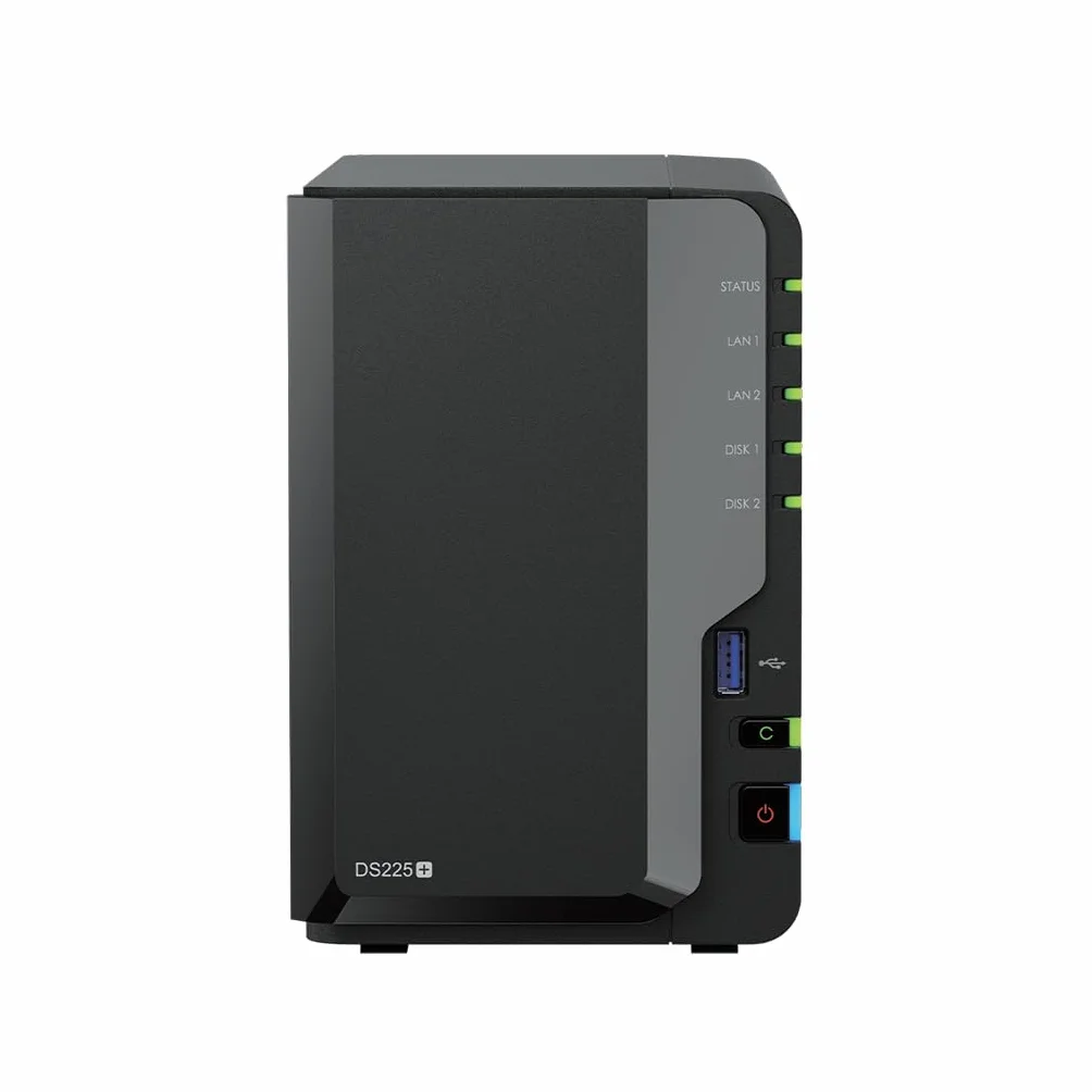Synology DS225+ 2-Bay Plus Série NAS 20TB (2x10TB) Intel Celeron J4125 Quad-Core 2 Go DDR4 2,5 GbE LAN