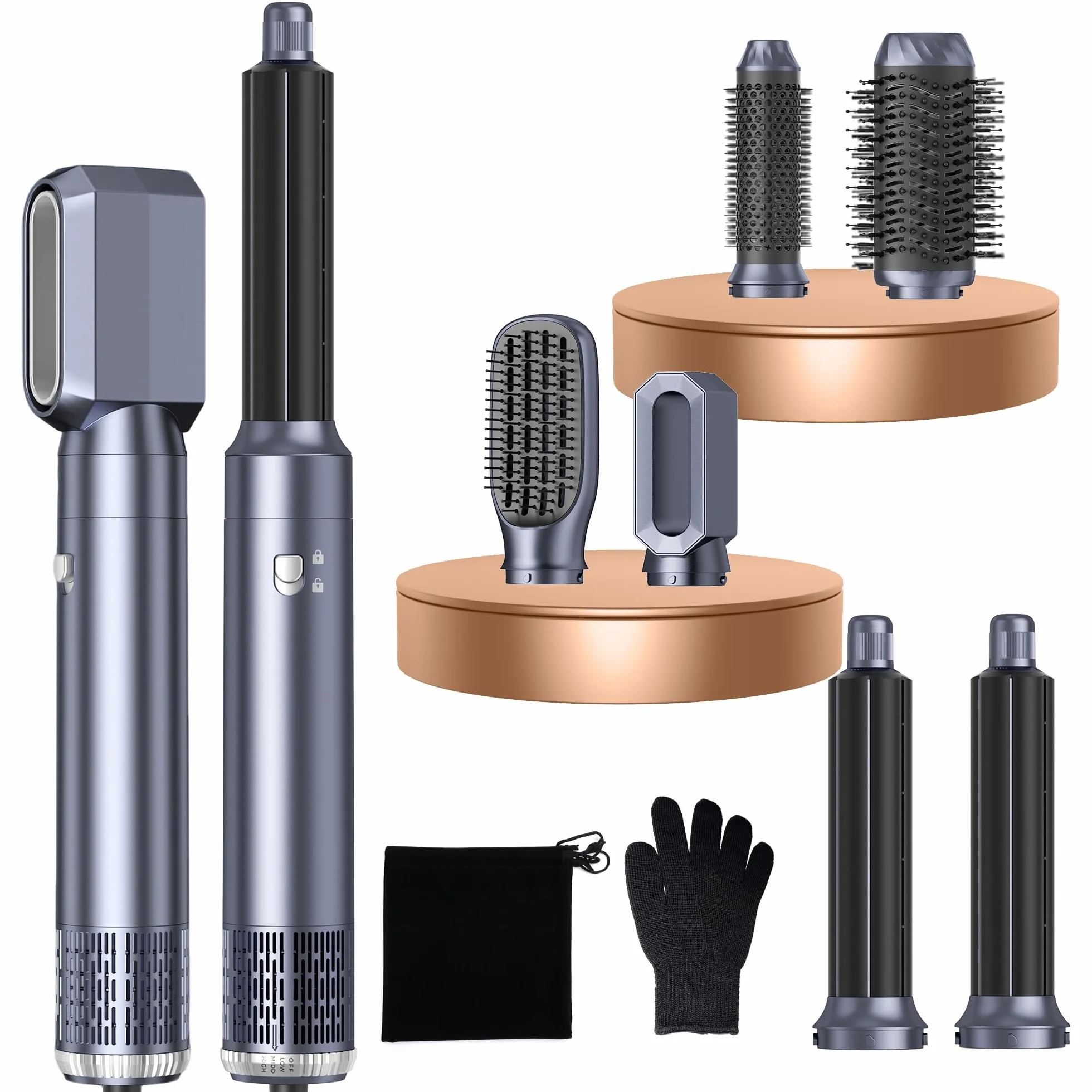 MogaWave Pro Air Styler 6 In 1 Hair Styler 1000W Brosse Soufflante Auto Boucleur à Air